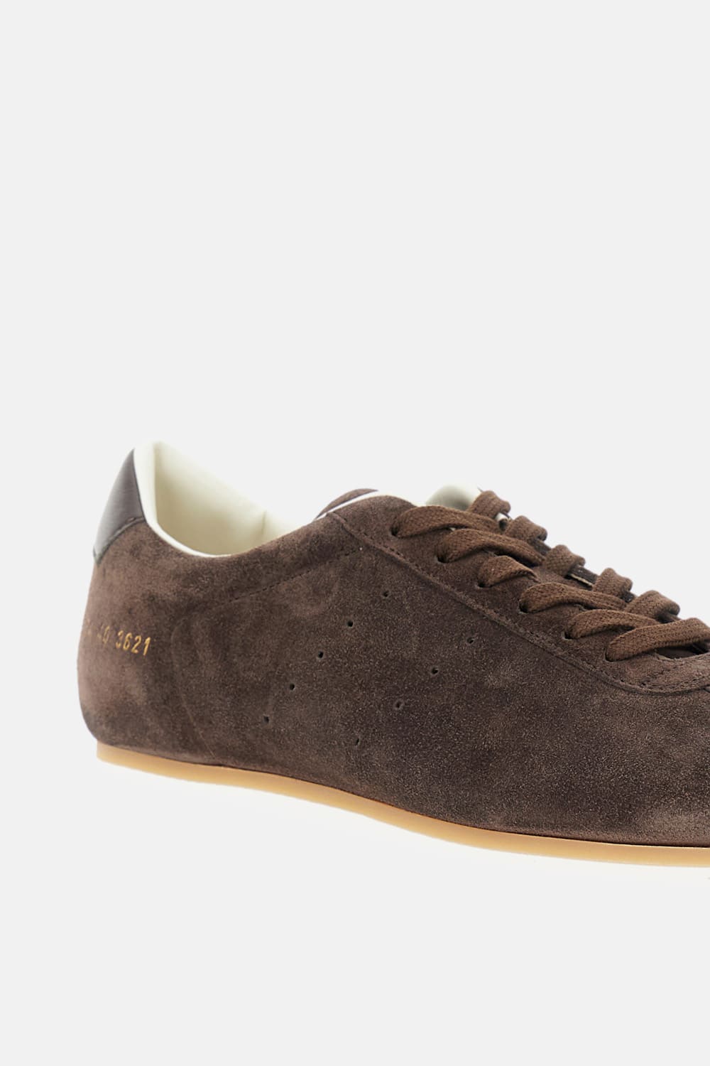 Common Projects Driving Lo Profile Leather-trimmed Suede Sneakers In Brown