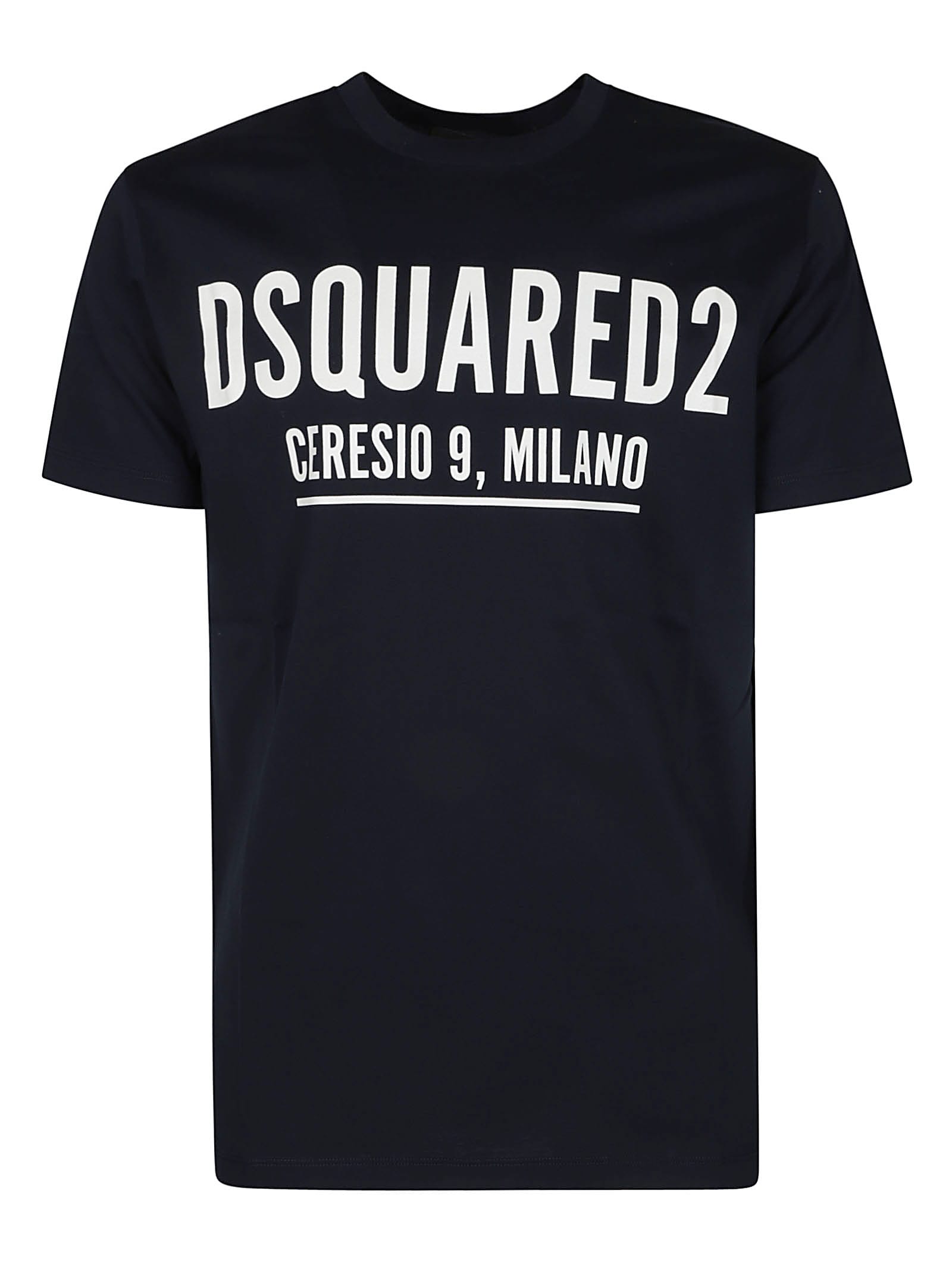 Shop Dsquared2 Logo Print Regular T-shirt In Blu