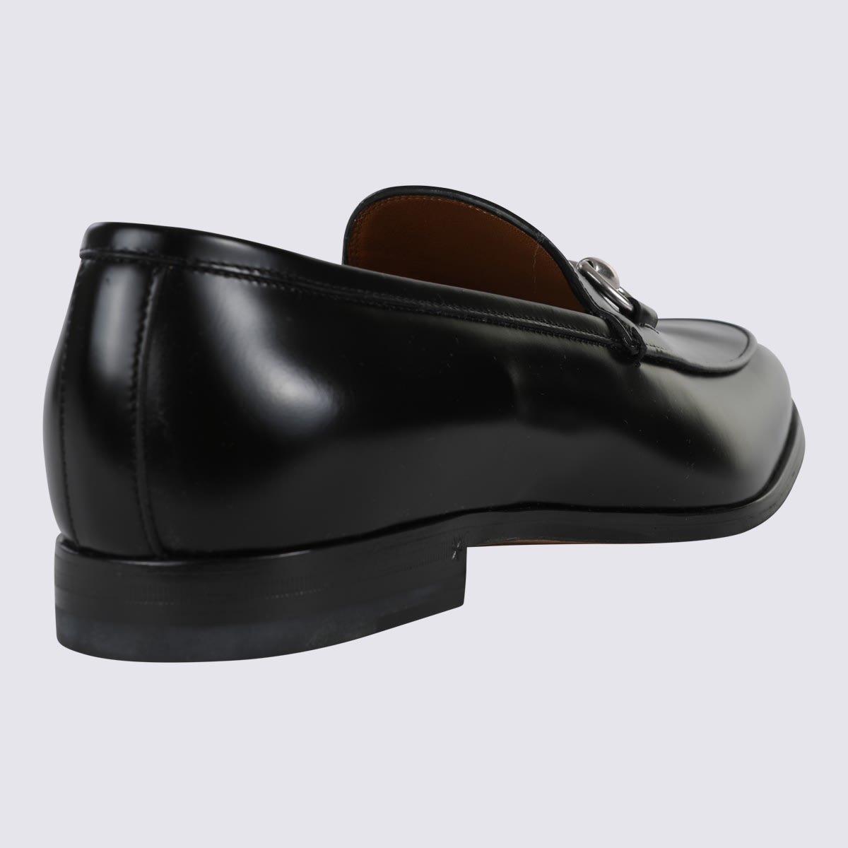 Shop Gucci Black Leather Loafers