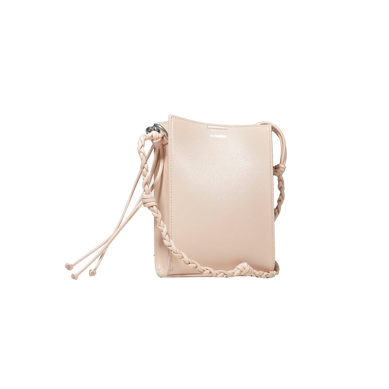 Shop Jil Sander Tangle Rings Logo-printed Crossbody Bag In Cipria