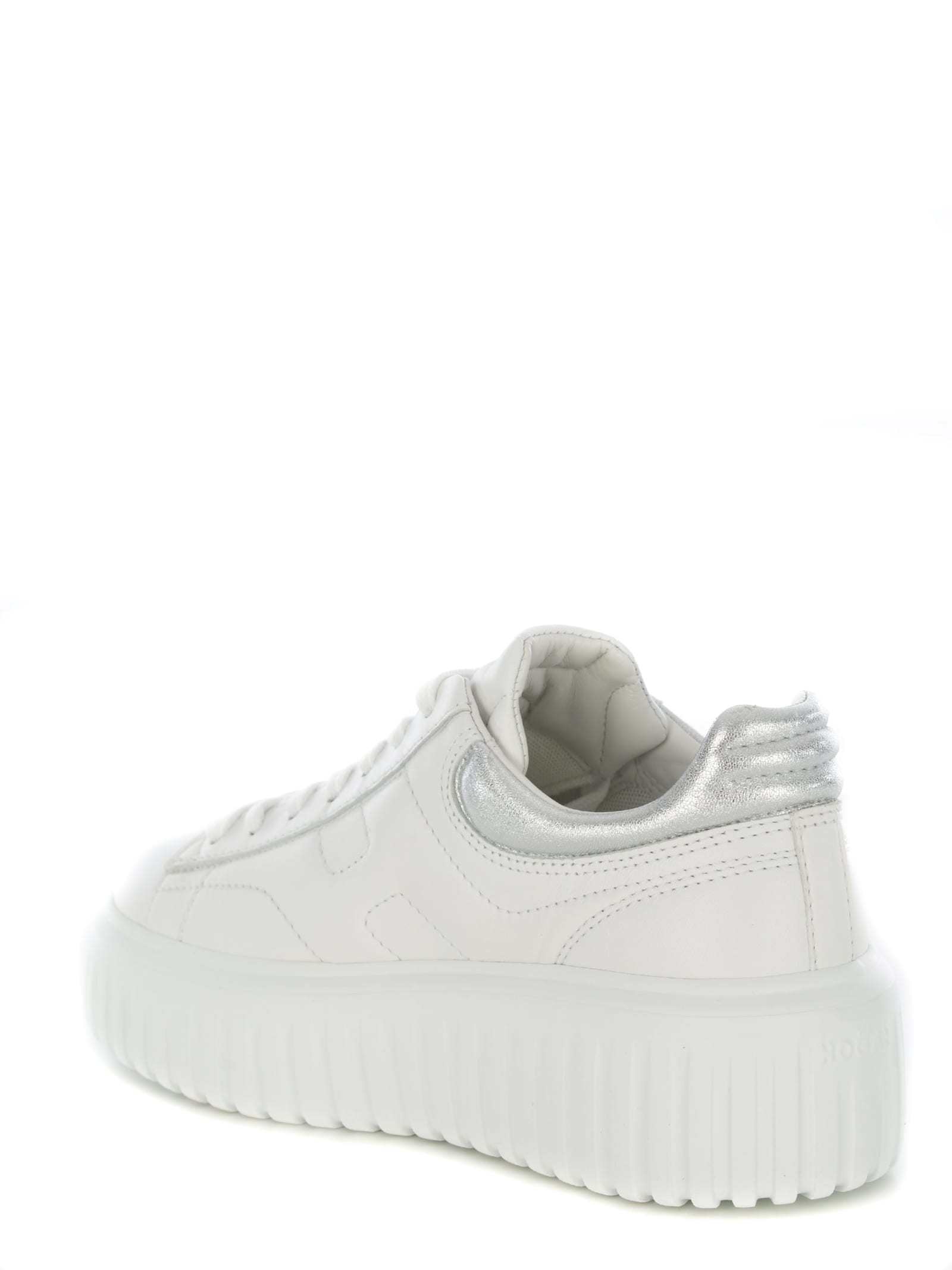 Shop Hogan Sneakers  H-stripes Made Of Smooth Leather In White