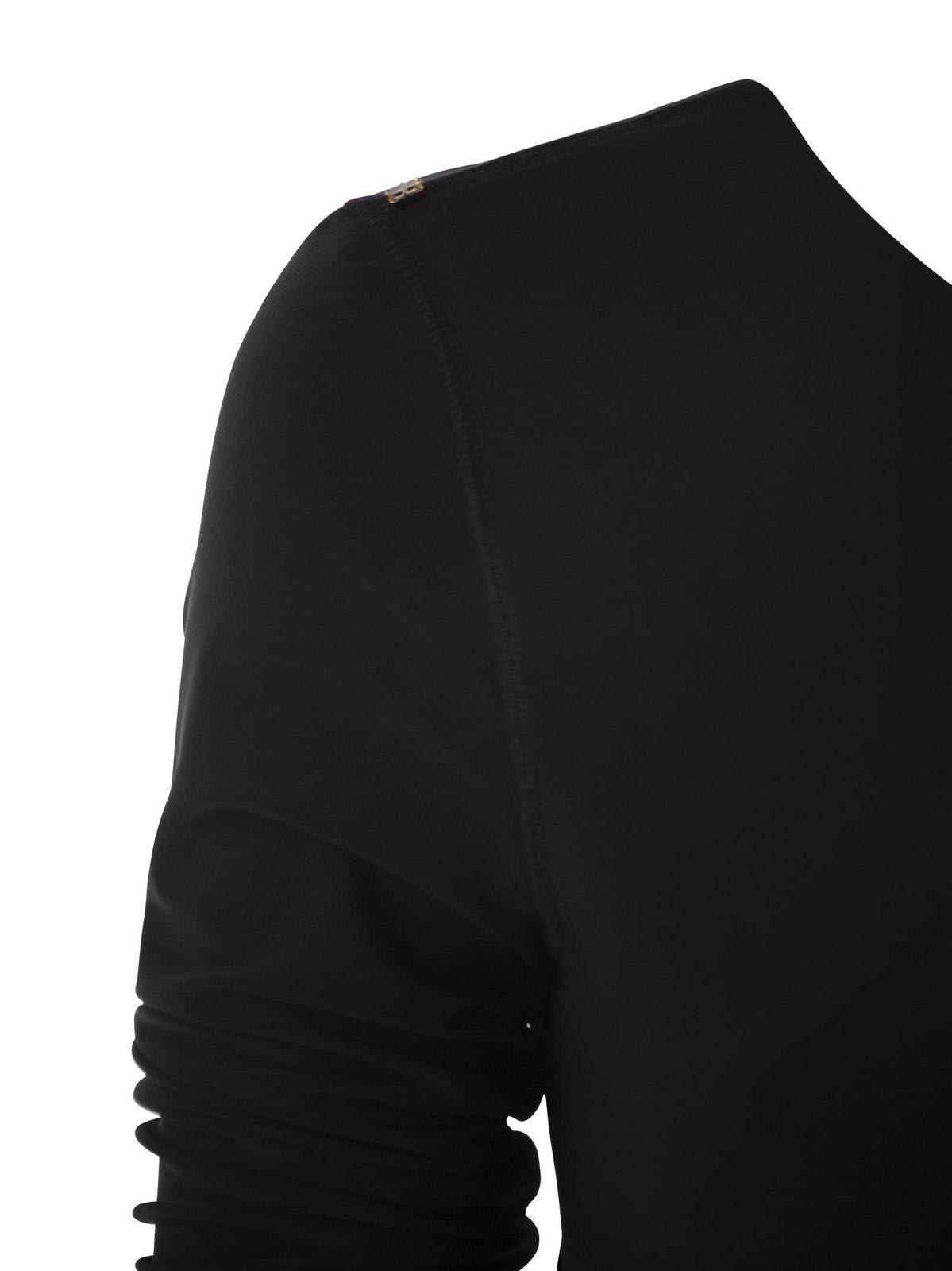 Shop Sportmax Asymmetrical One-shoulder Dress In Black