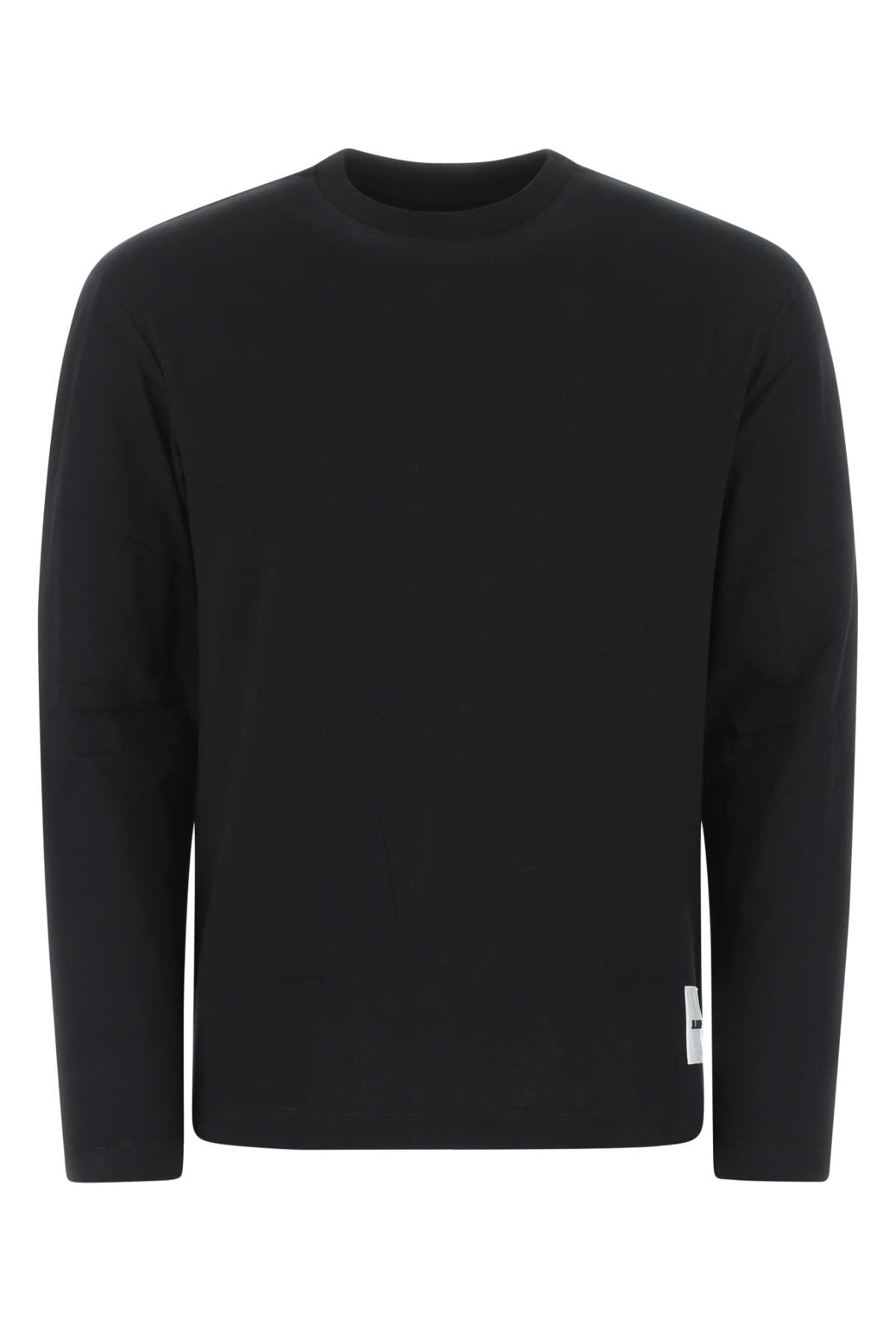 Shop Jil Sander Black Cotton T-shirt Set In 001