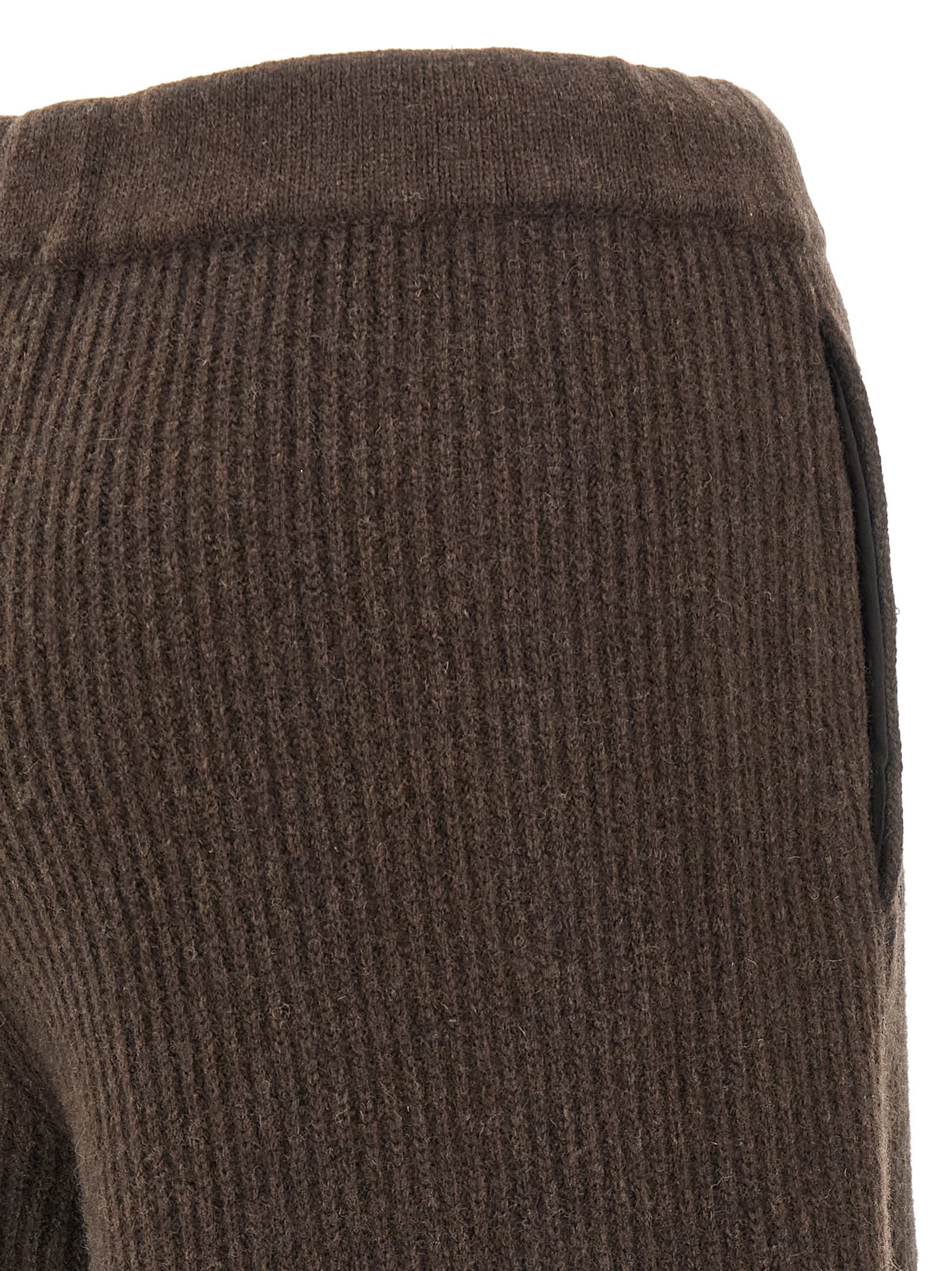 Nude Culotte Pants With Relaxed Silhouette And Side Pockets In Brown