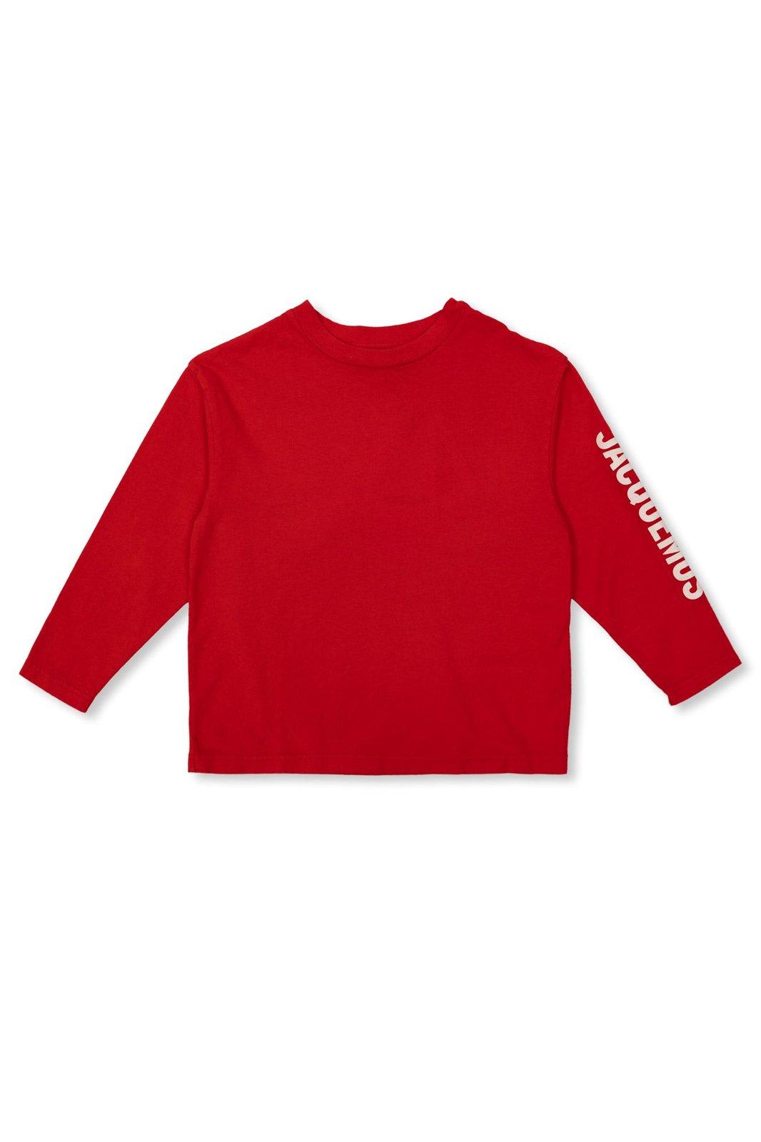 Shop Jacquemus Lenfant Logo Printed Crewneck T-shirt In Red