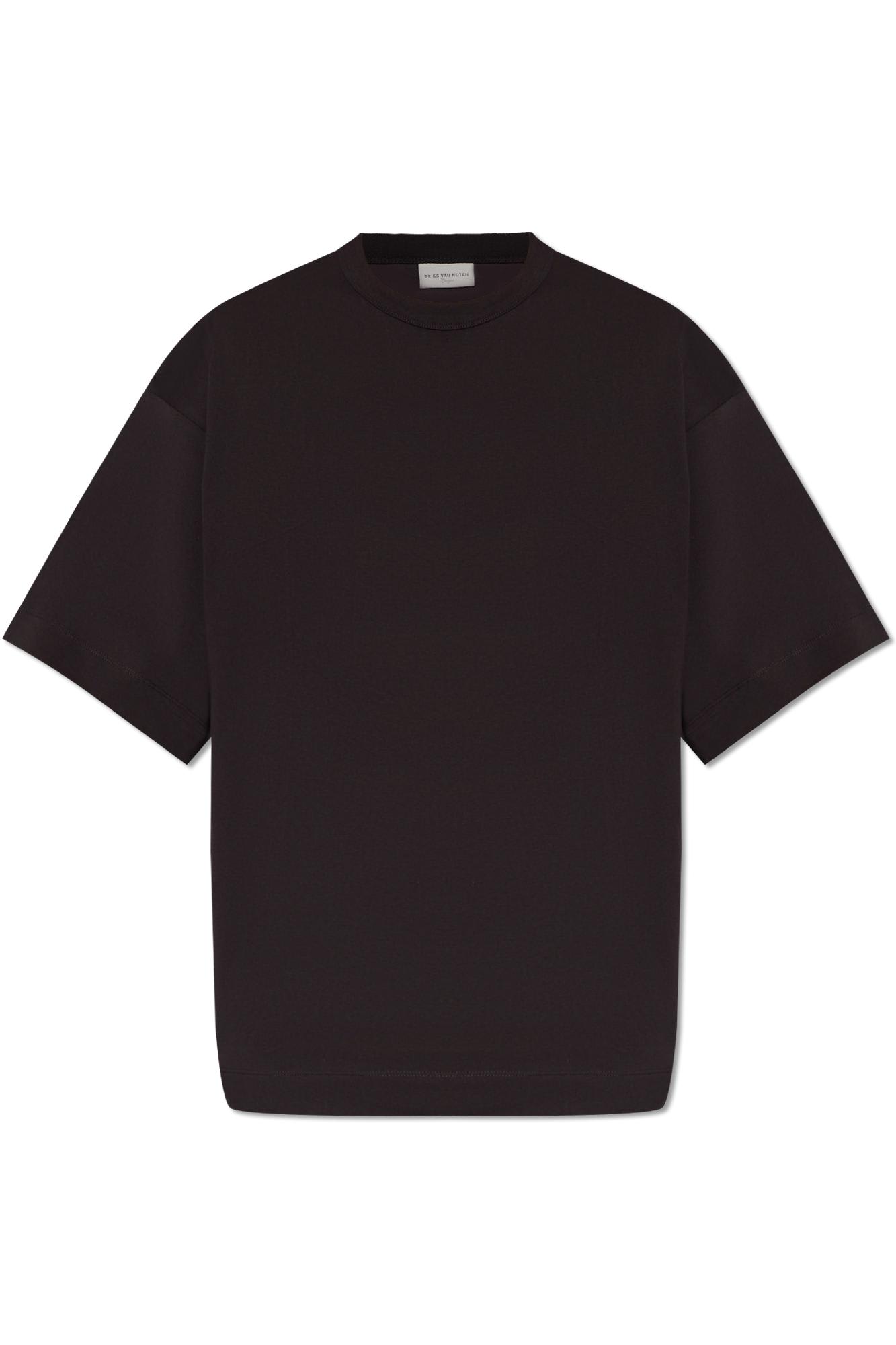 Shop Dries Van Noten Round Neck T-shirt In Black