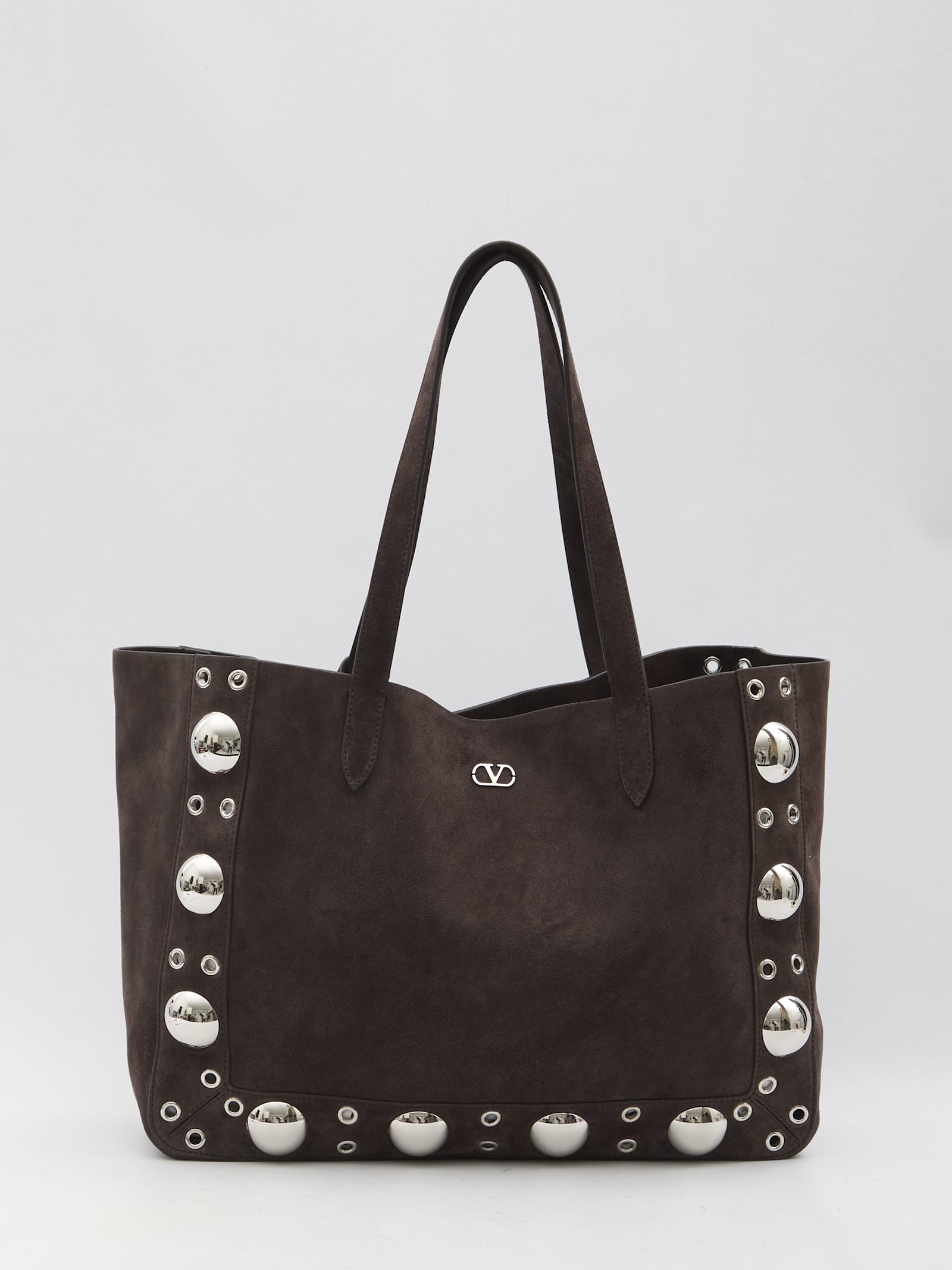 Valentino Garavani Brown Suede Nellcã´te Shopping Bag