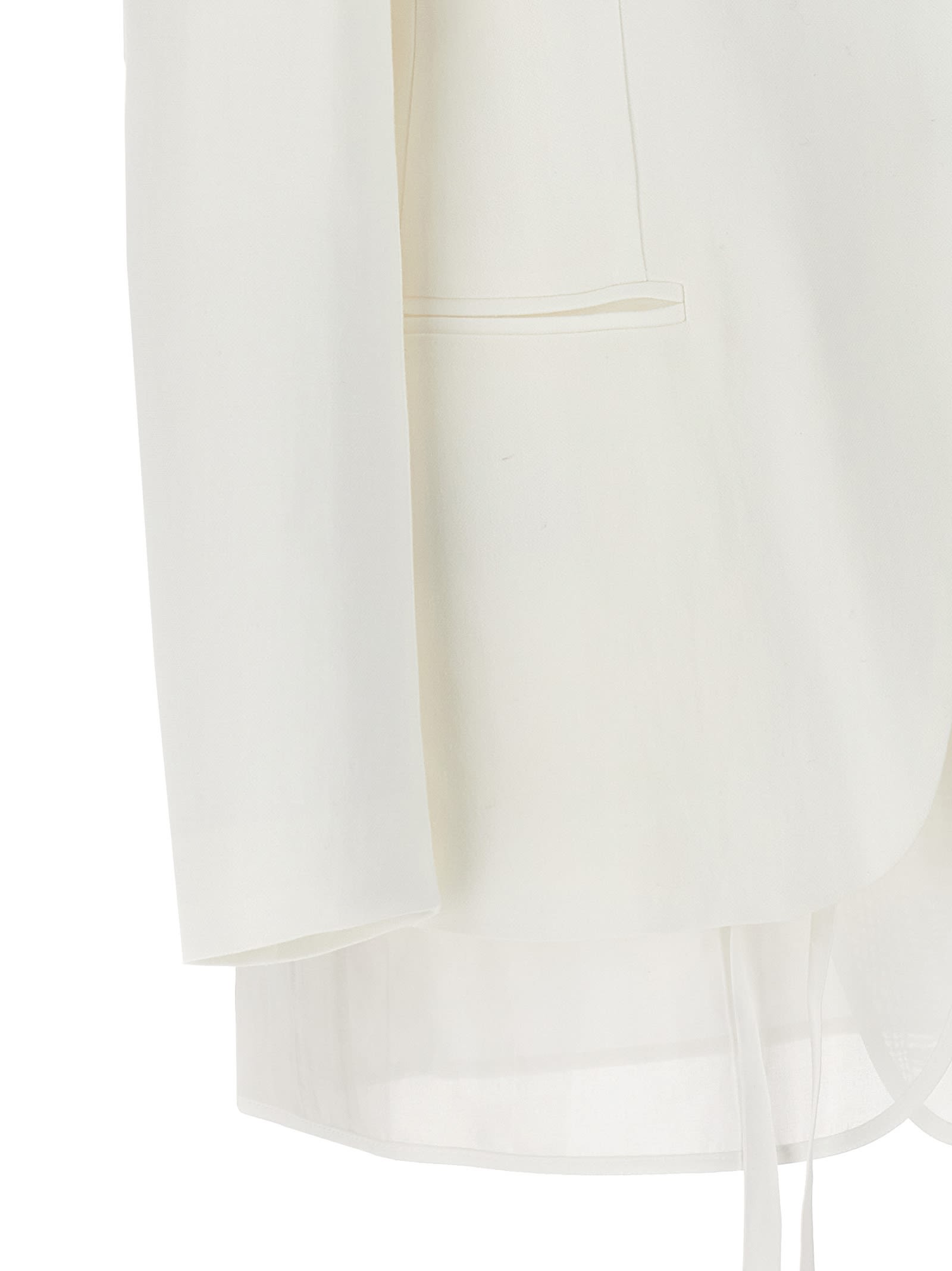 Shop Brunello Cucinelli Single-breasted Organza Insert Blazer In White