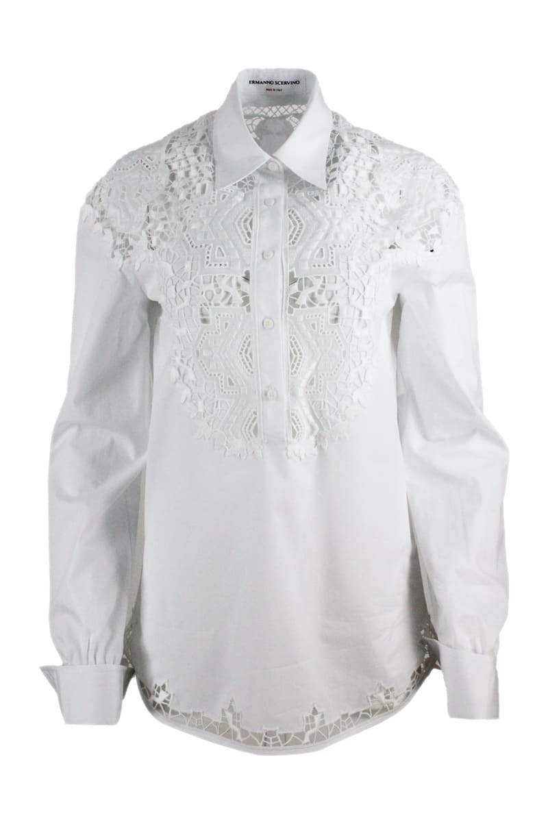 Ermanno Scervino Long Sleeve Shirt With Embroidery