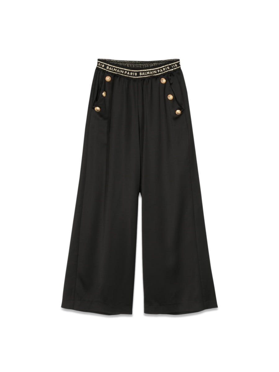 Shop Balmain Pants With Buttons In Black