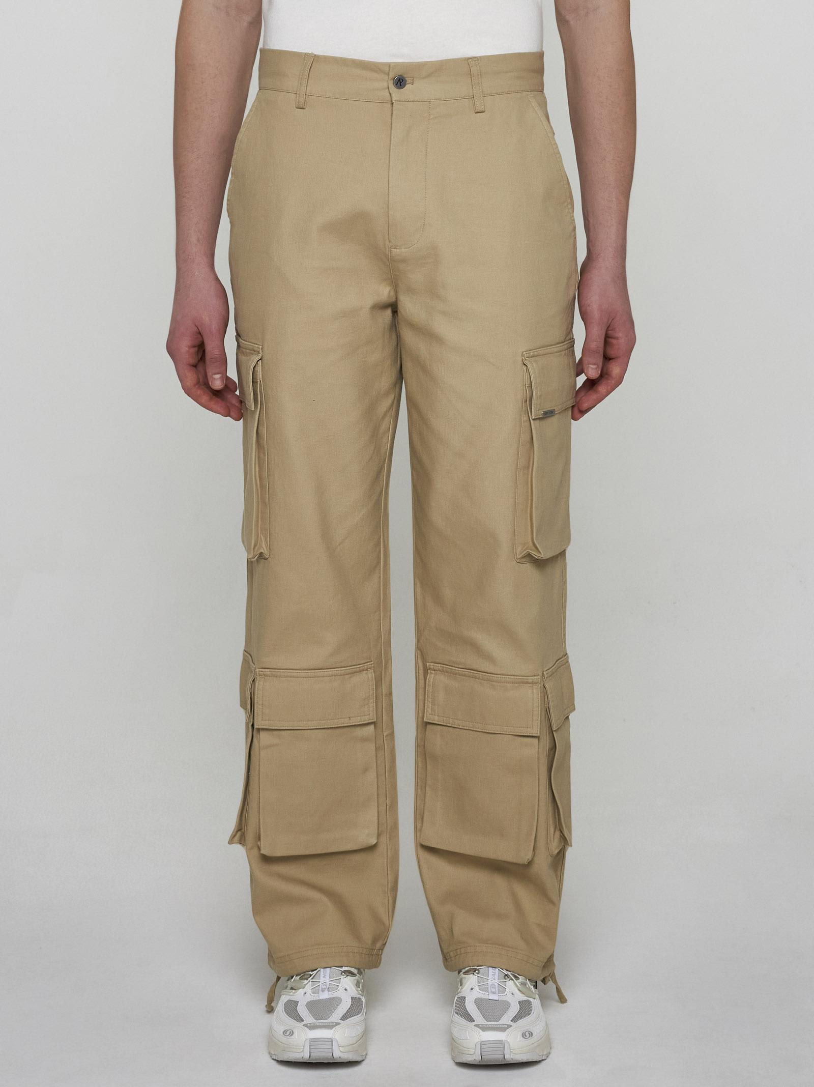 Shop Represent Cotton Baggy Cargo Pants In Sandstone