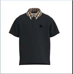 Shop Burberry Black Polo Shirt For Boy With Vintage Check On The Collar