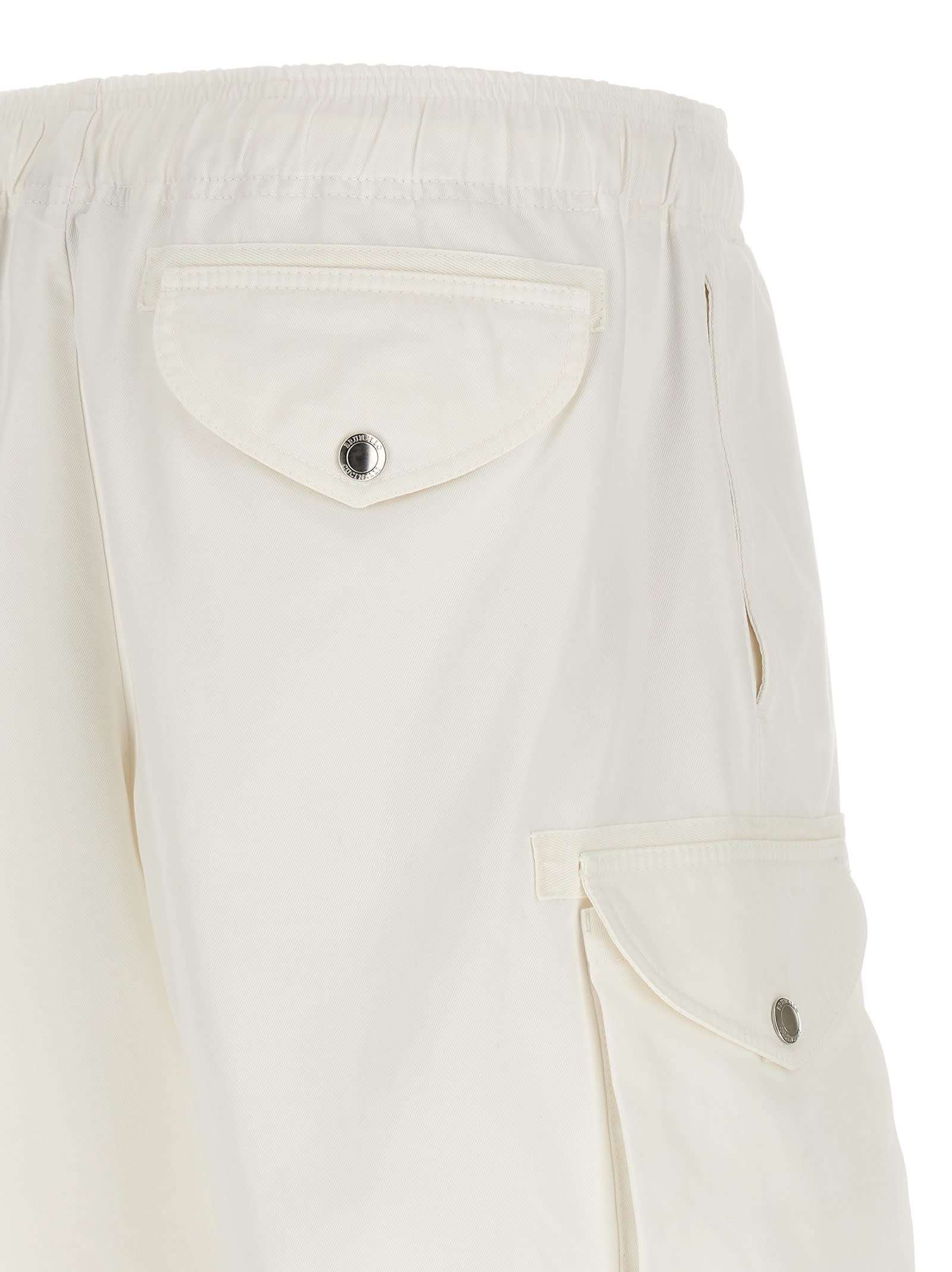 Brunello Cucinelli Cargo Pocket Bermuda Shorts Bermuda And Short White In Gray