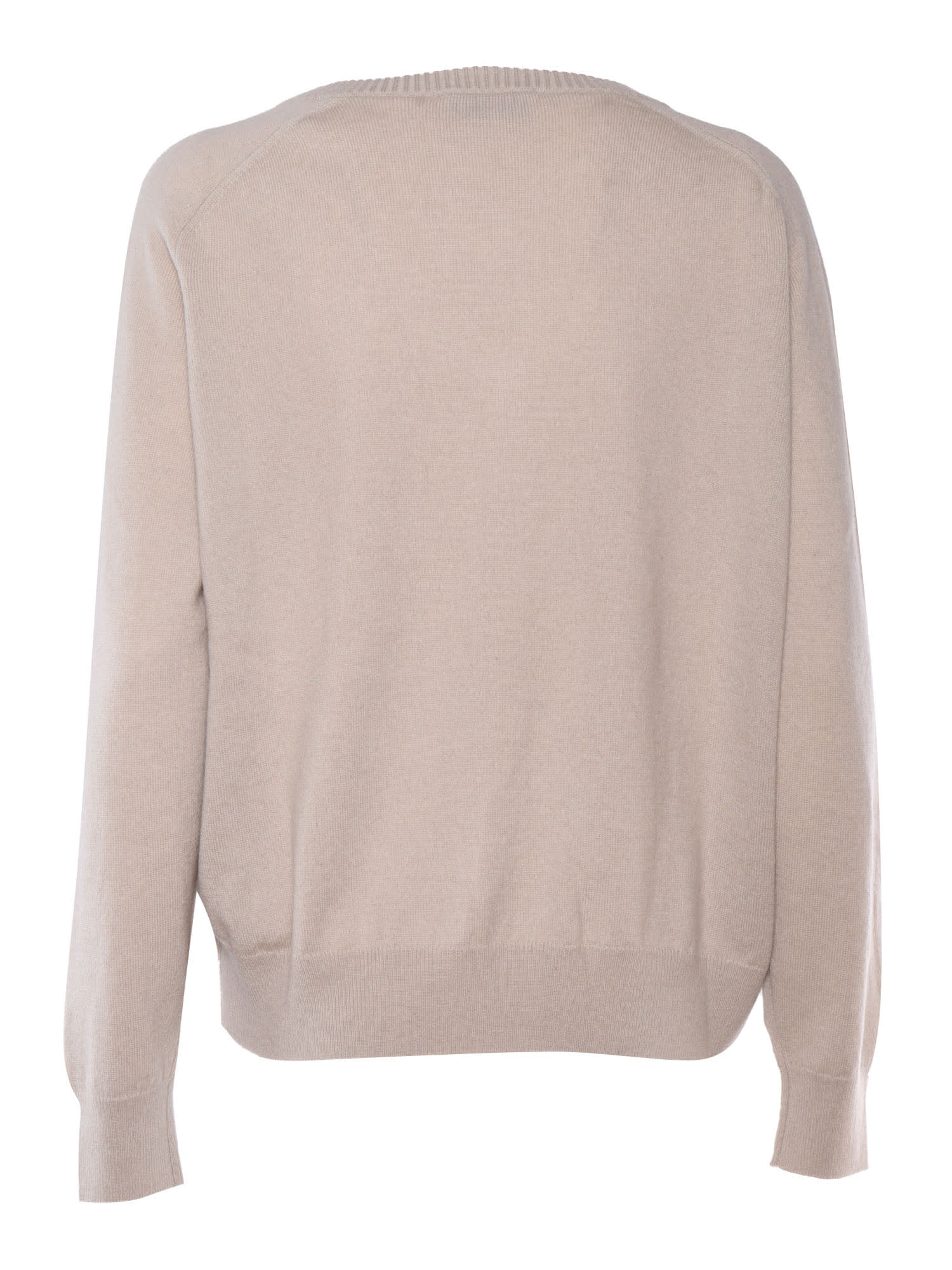 Shop Ballantyne V Neck Pullover In Beige