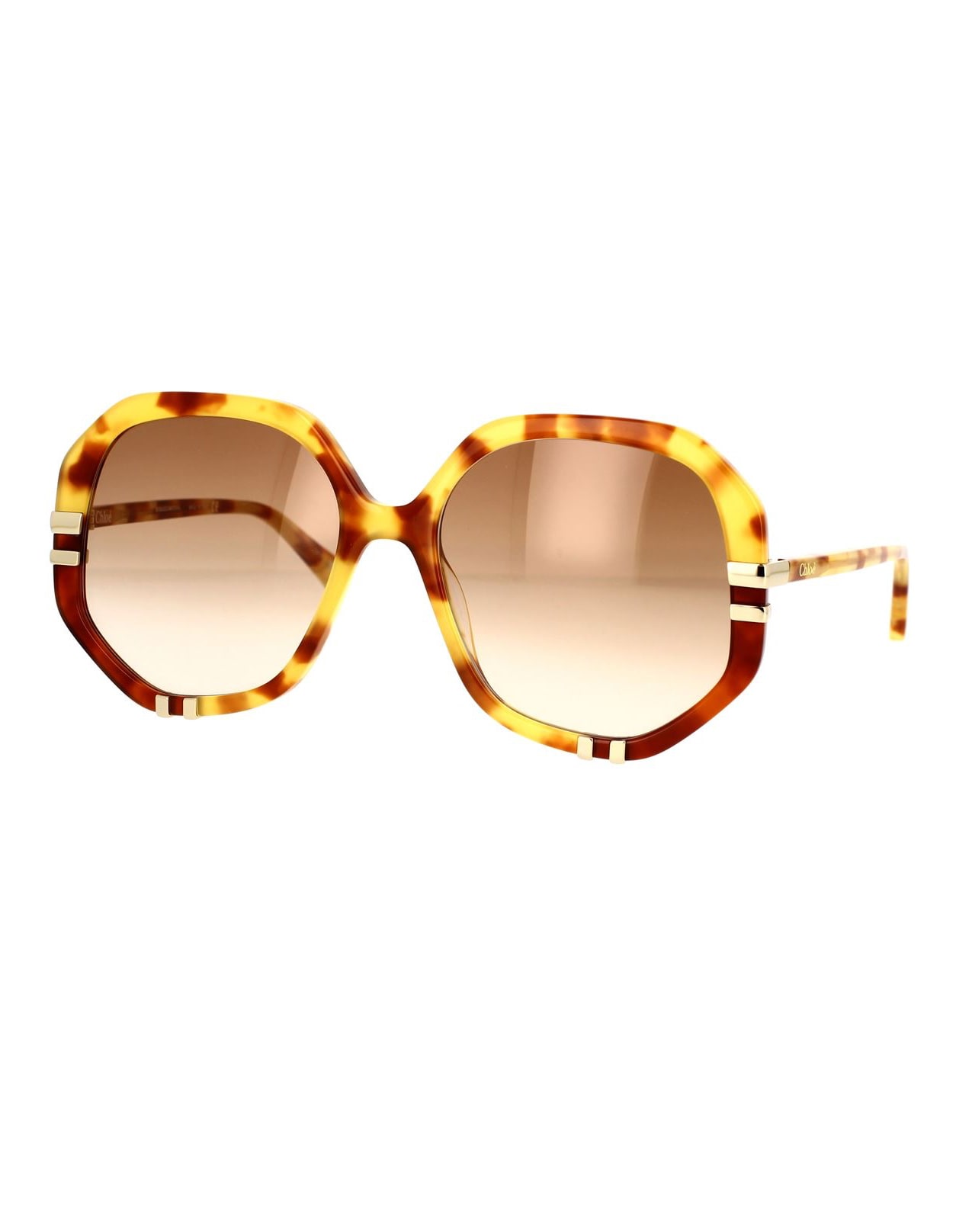 Shop Chloé Havana/brown West Sunglasses