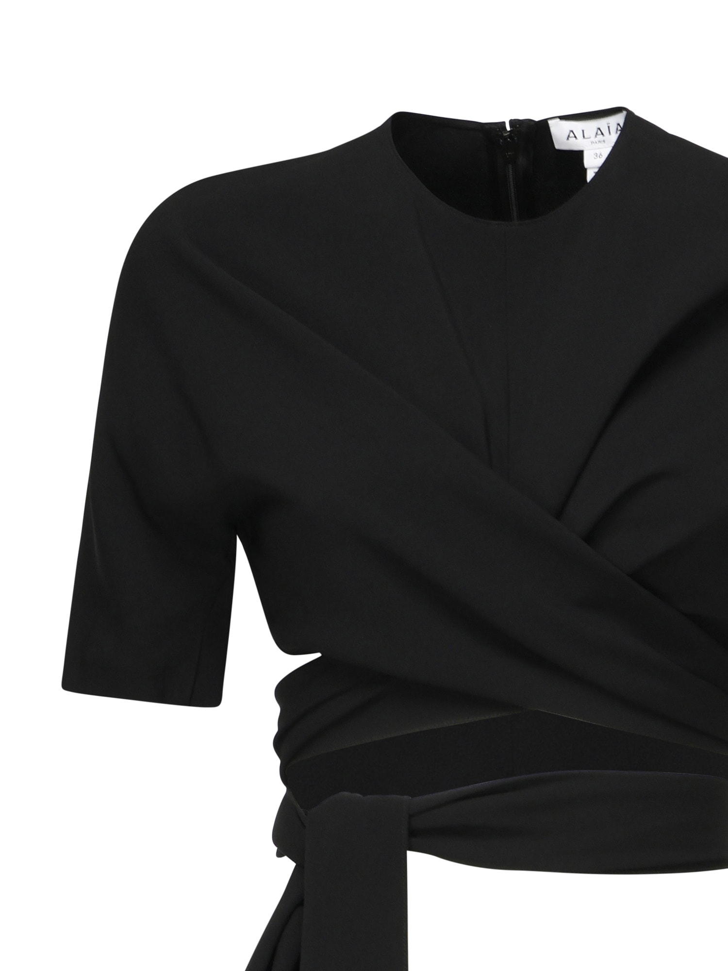Alaïa Viscose Blend Crepe Top In Black