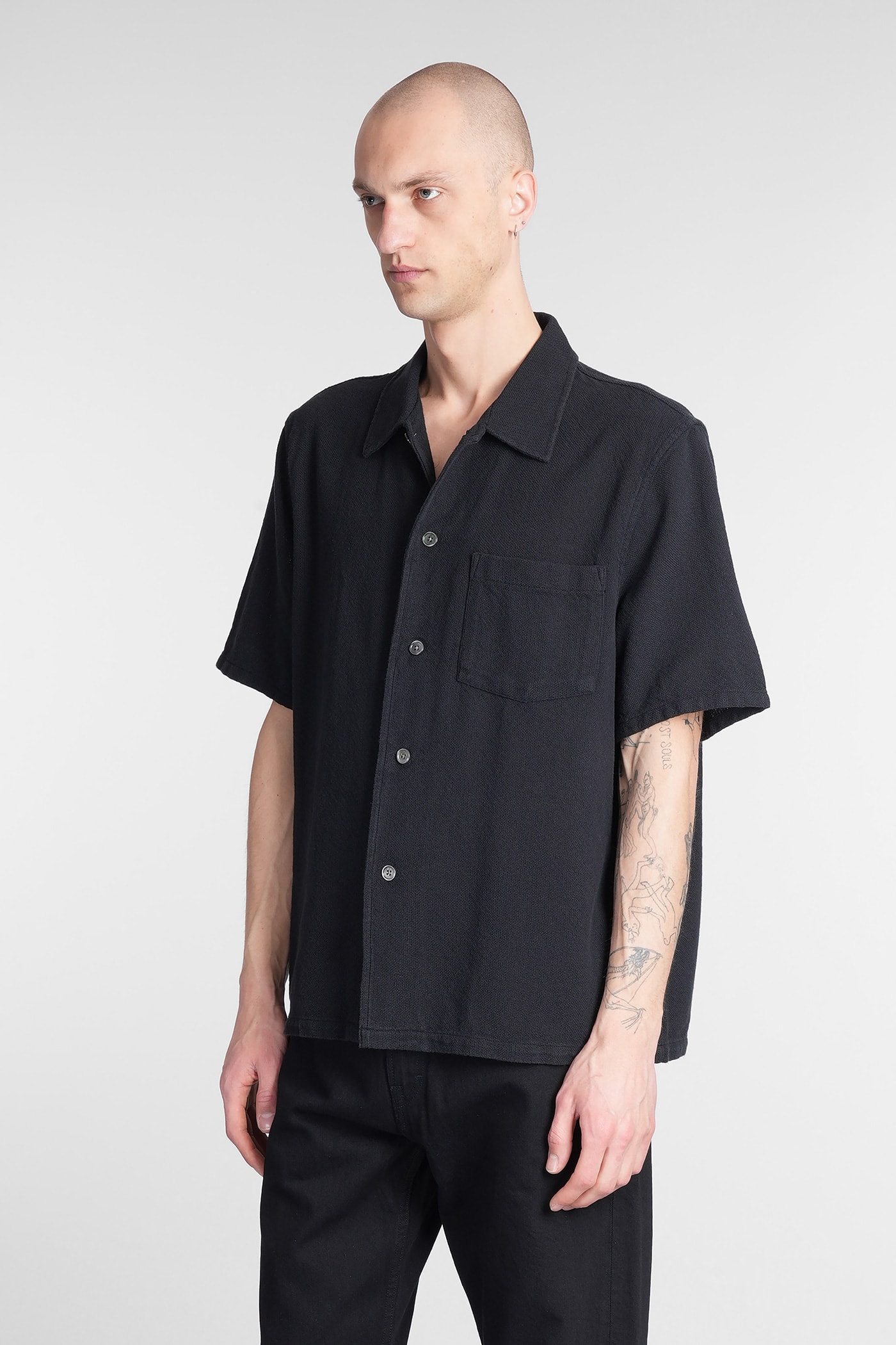 Our Legacy Black Boucle Box Shirt In Black