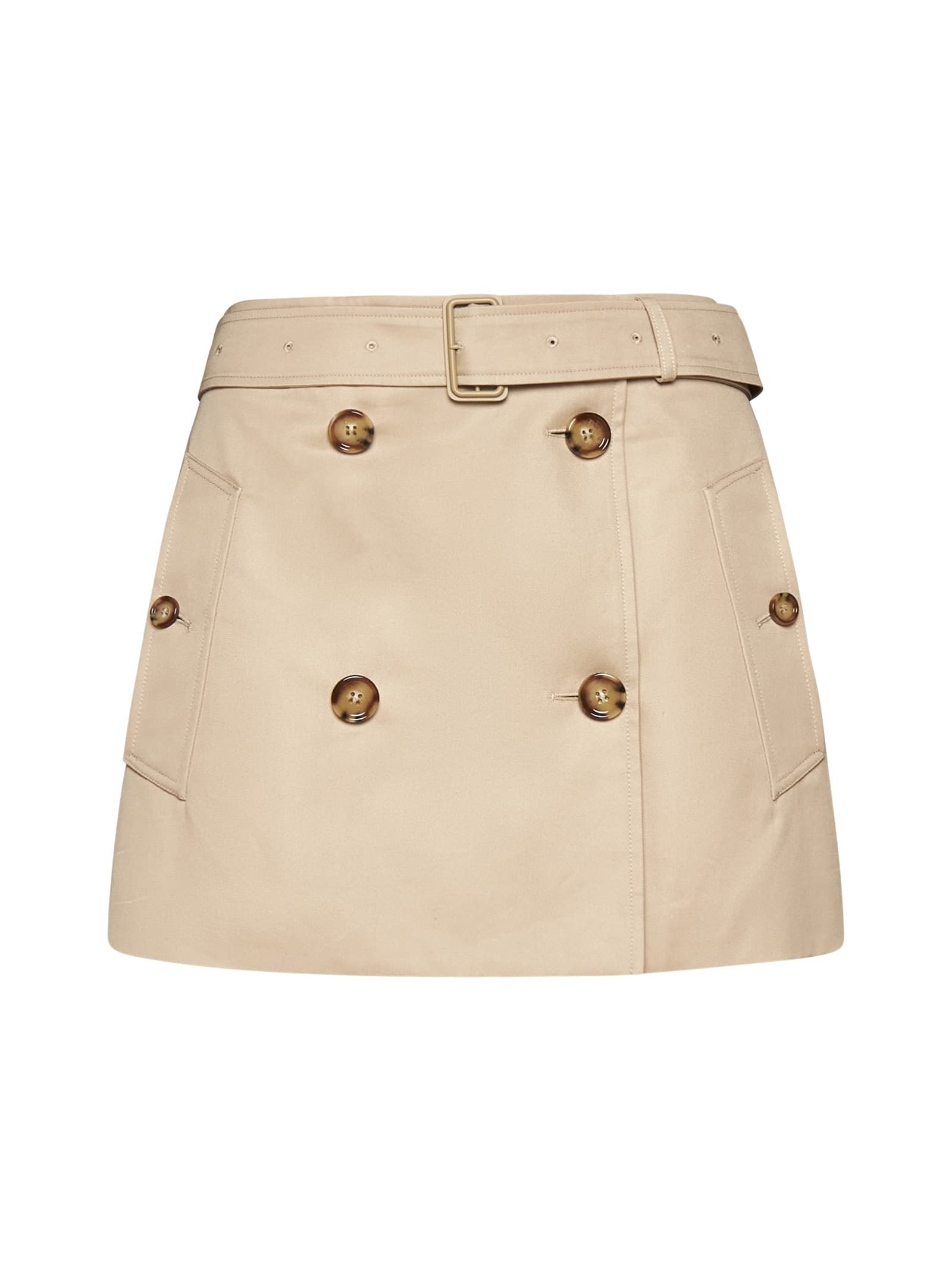 Shop Burberry Skirt In Soft Fawn