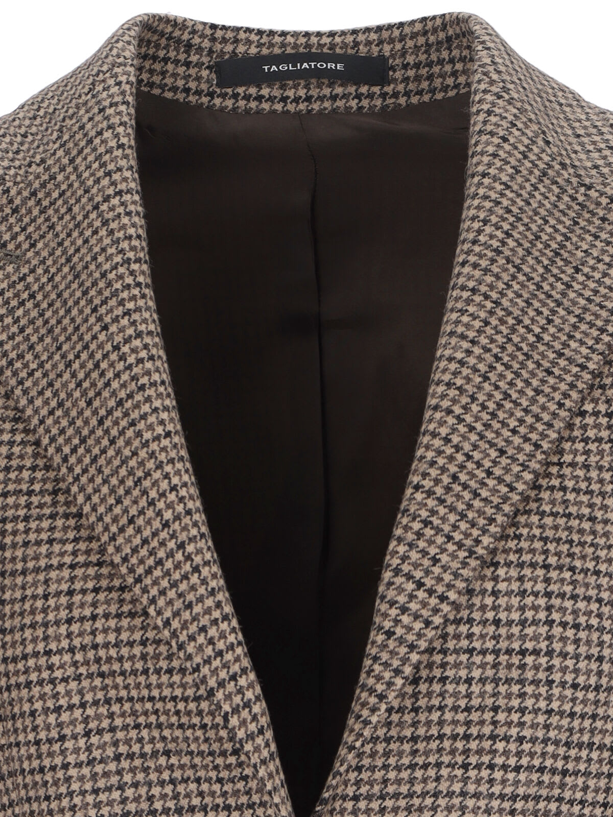 Shop Tagliatore Houndstooth Blazer In Brown