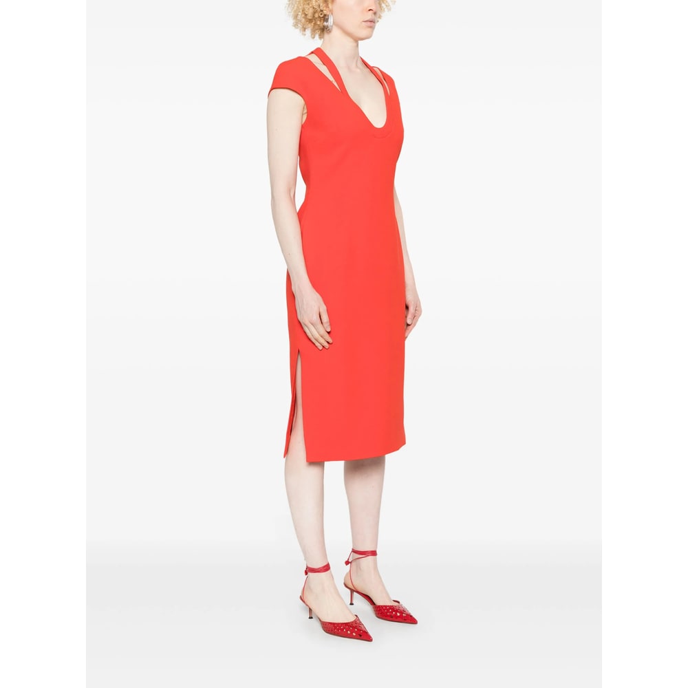 David Koma Cady Midi Dress In Orange