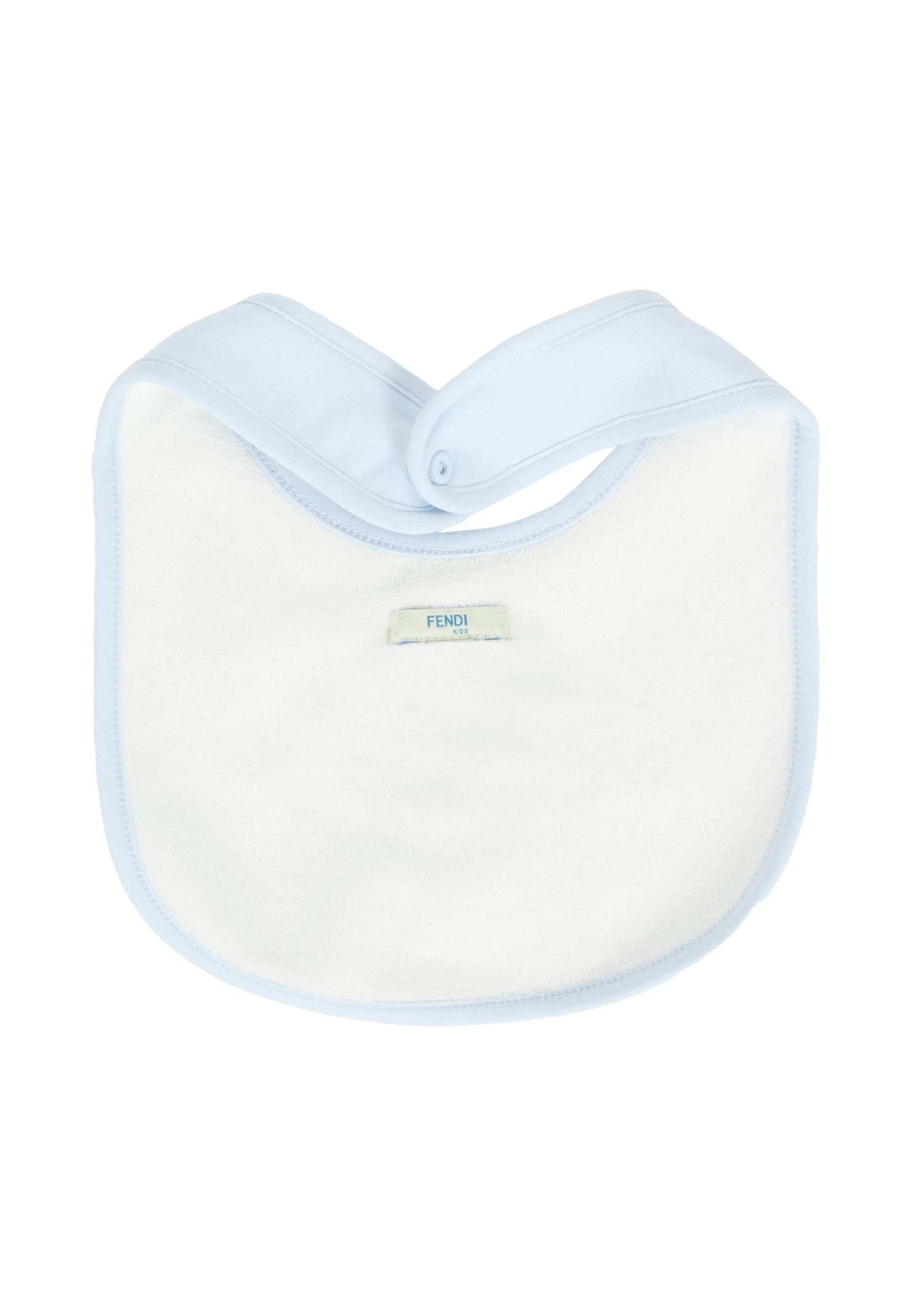 Fendi Light Blue Babygrow Suit For Baby Boy With Logo In Blue