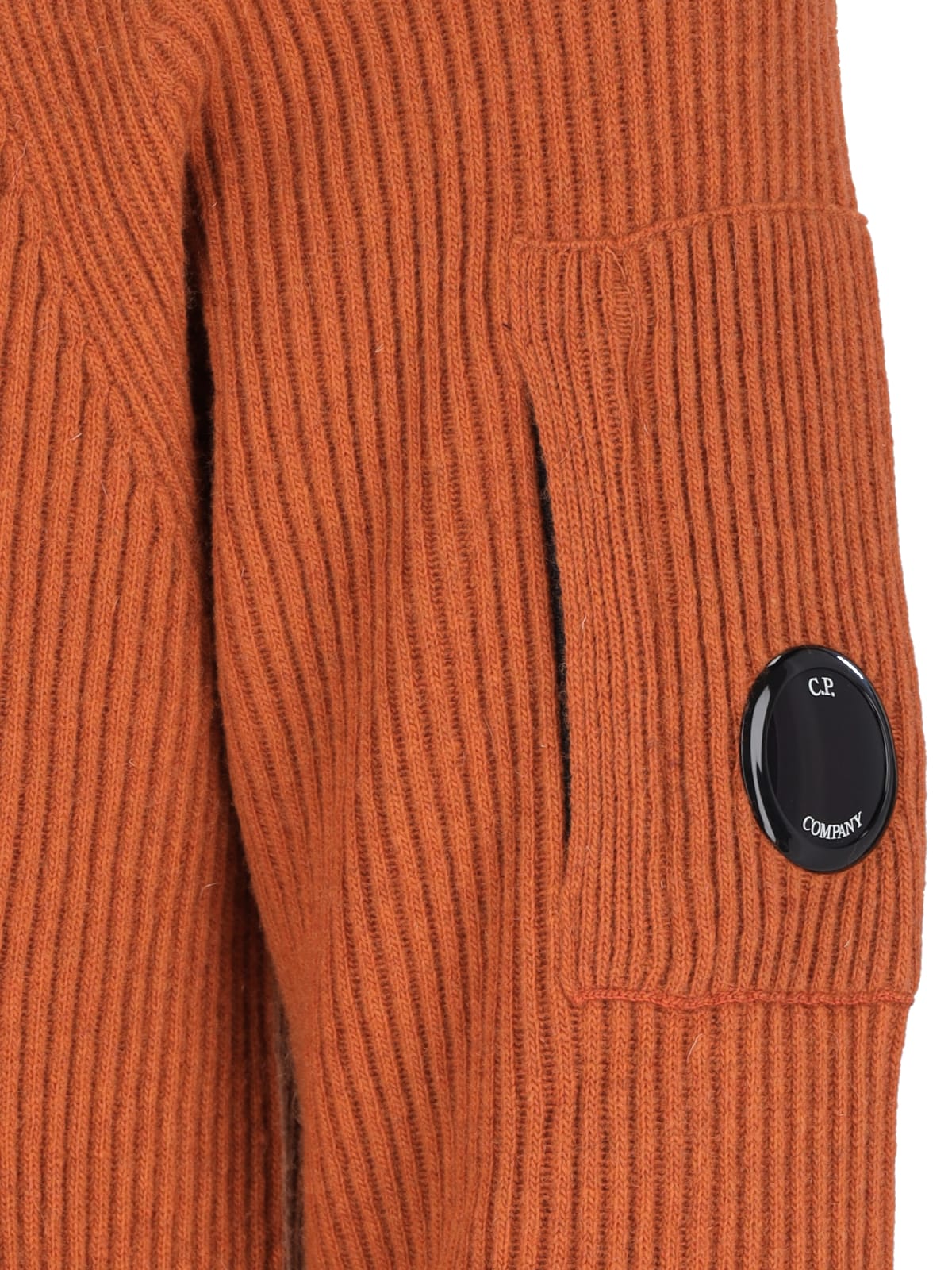 Shop C.p. Company Lens Detail Sweater In Orange