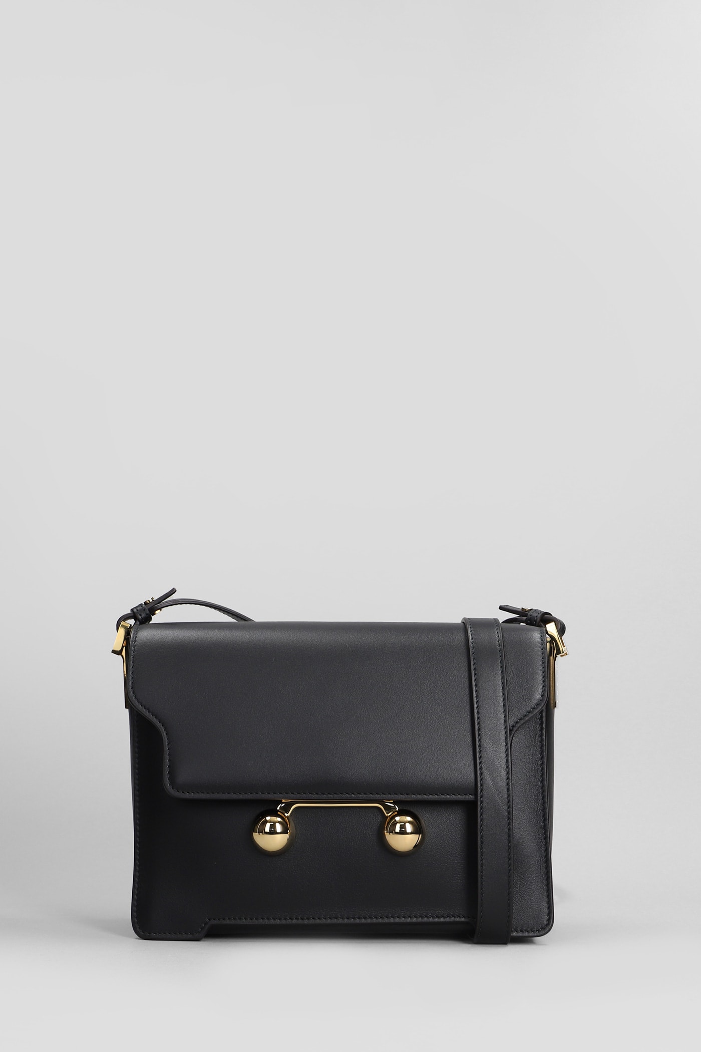 Shop Marni Trunkaroo Shoulder Bag In Black Leather