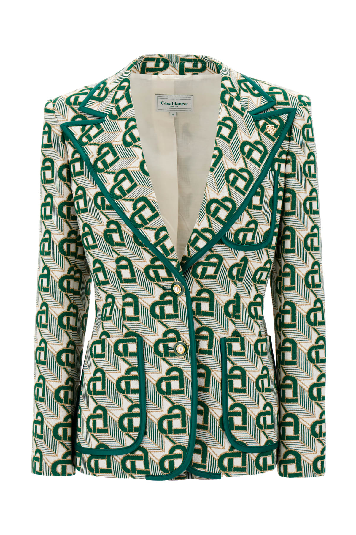 Embroidered Cotton Blend Blazer