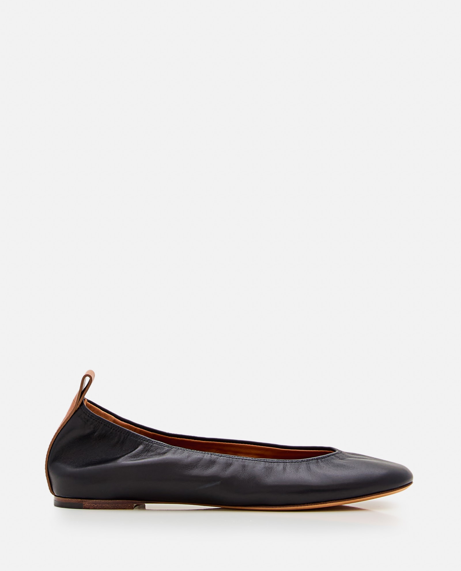 Shop Lanvin Leather Ballet Flats In Black