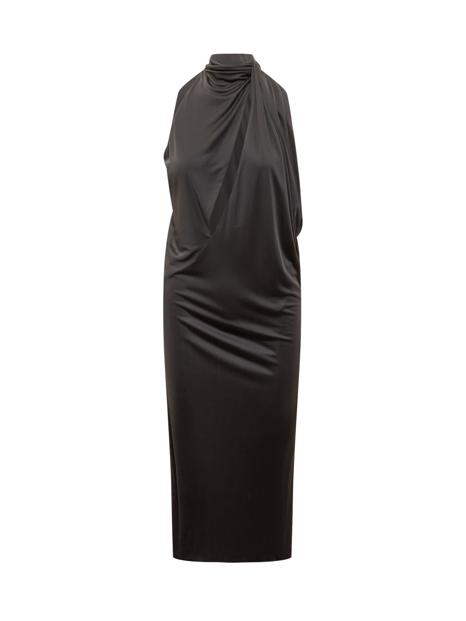 Versace Midi Dress In Black