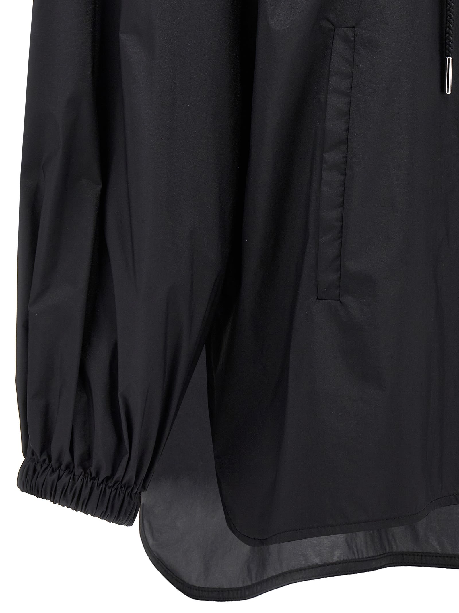 Shop Moncler Ruffled Windbreaker In Black