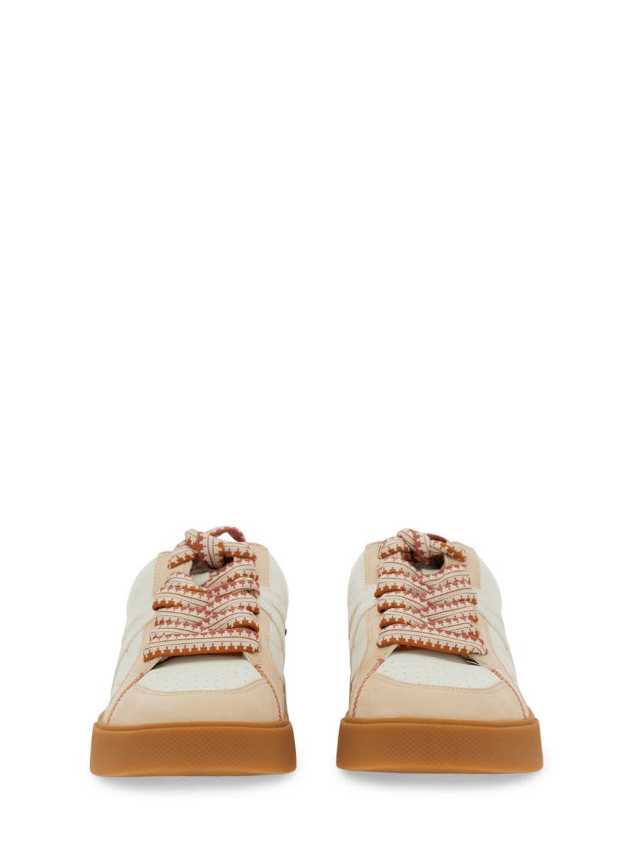 Ash Logo Embossed Sneaker Featuring Perforated Detailing In Multicolour