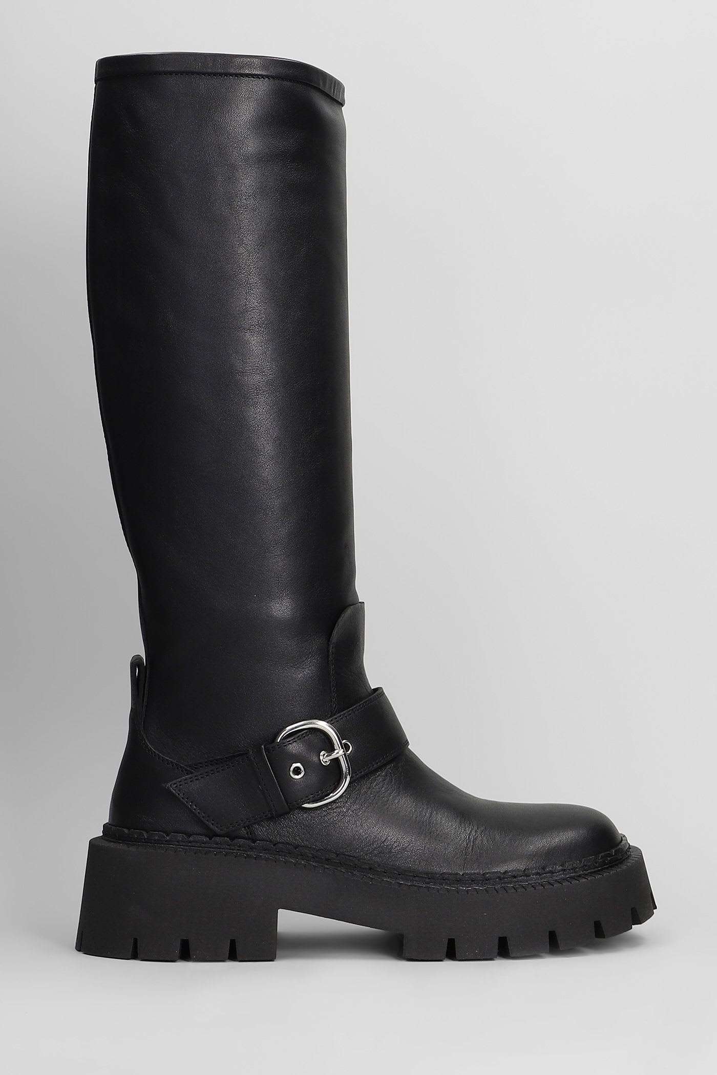 Vic Matié Etna 101 Low Heels Boots In Black Leather