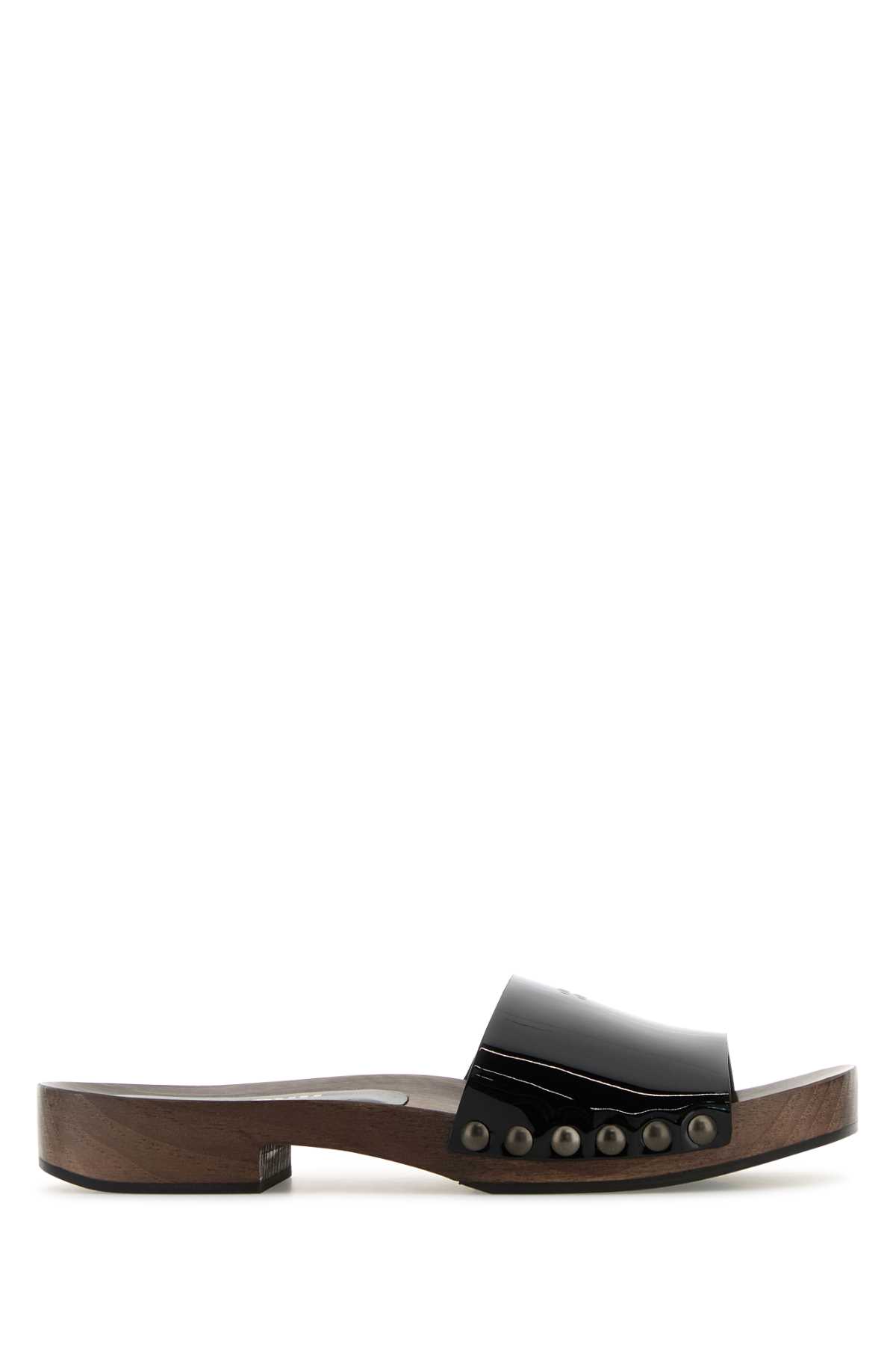 Black Leather Clogs