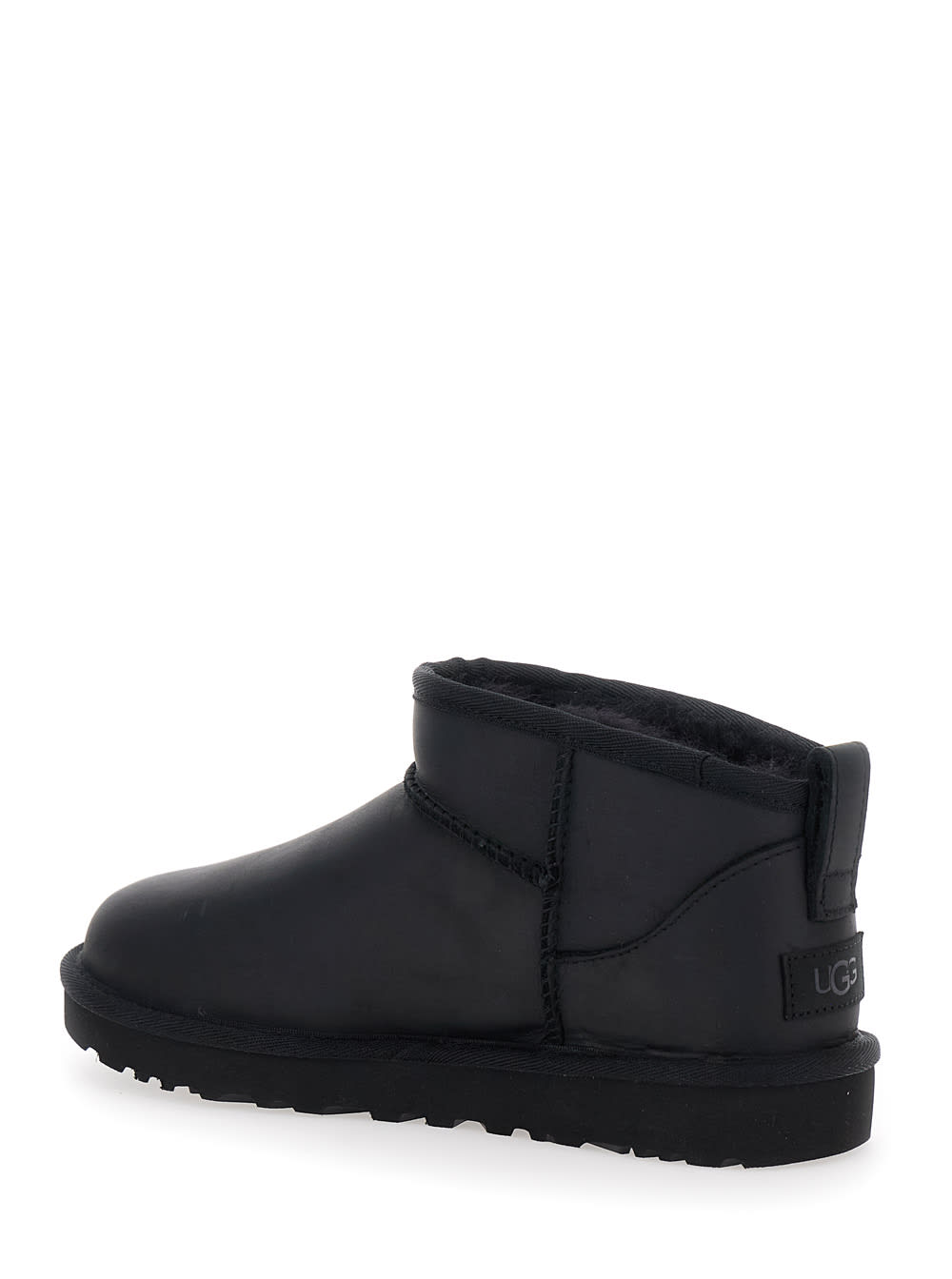 Ugg W Classic Ultramini Leather In Black