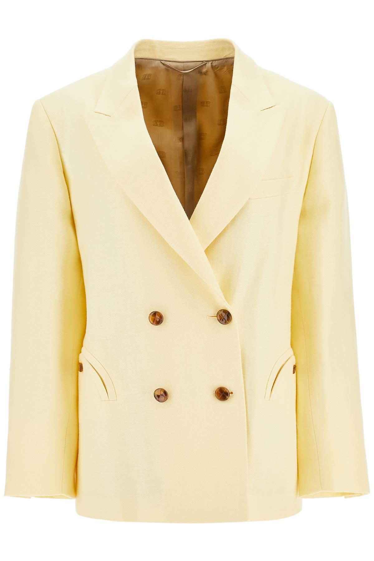 Light Yellow Linen Oversized Blazer