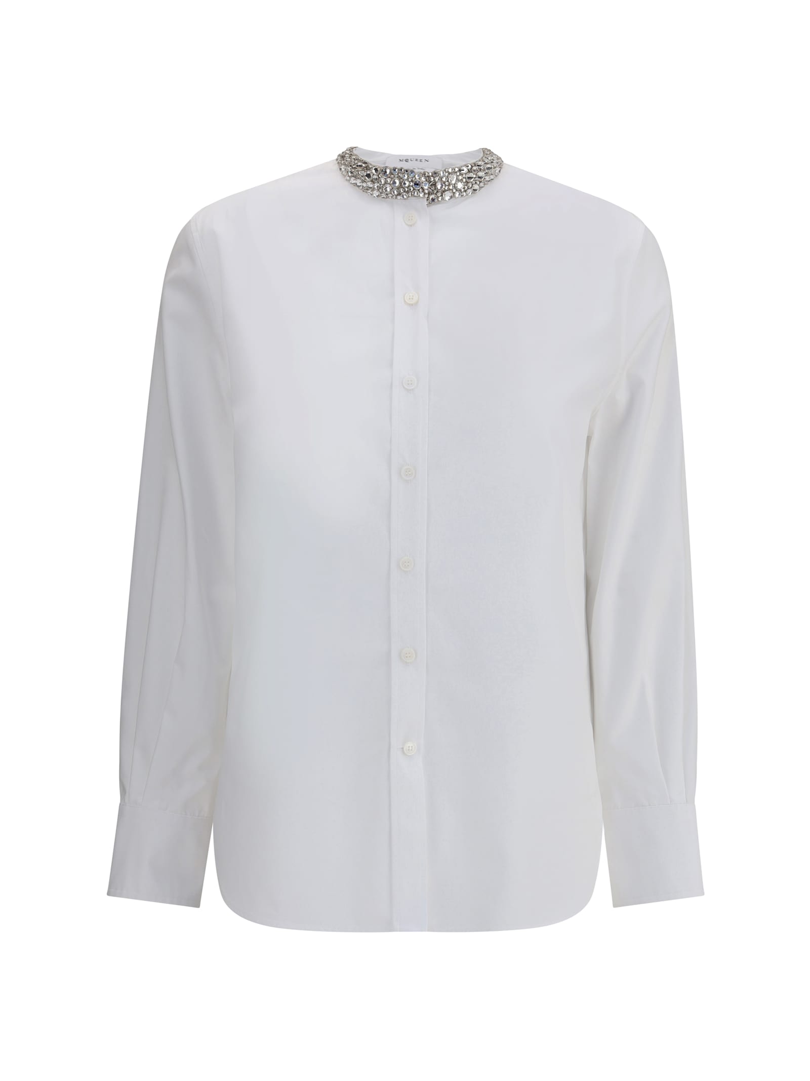 Alexander Mcqueen Shirt With Embellished Collar In Multi