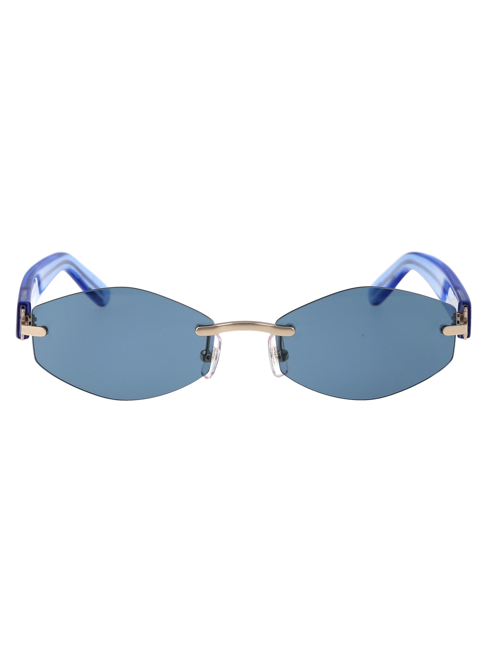 Shop Gcds Gd0040 Sunglasses In 32v Oro/blu