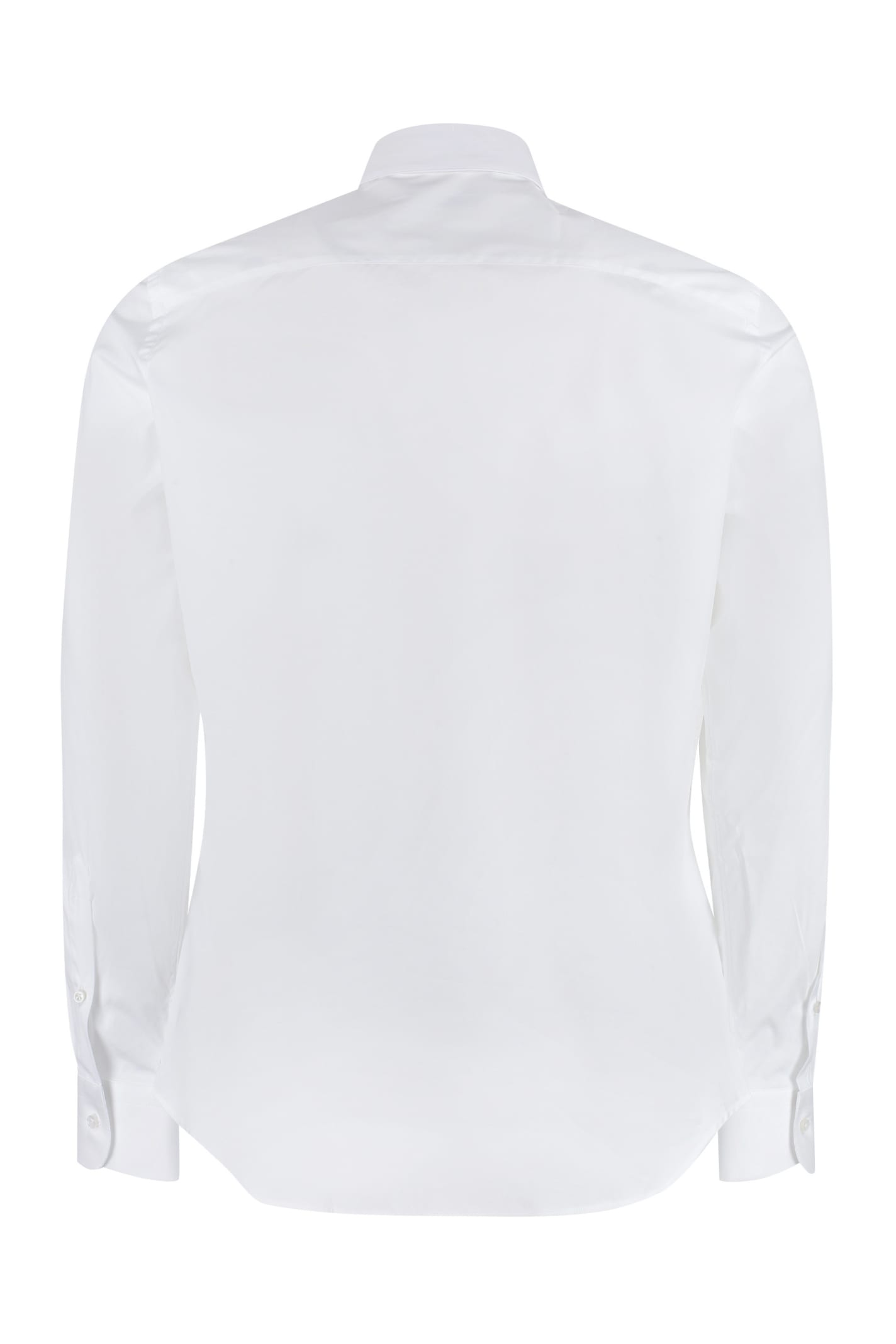 Shop Sonrisa Long Sleeve Stretch Cotton Shirt In White