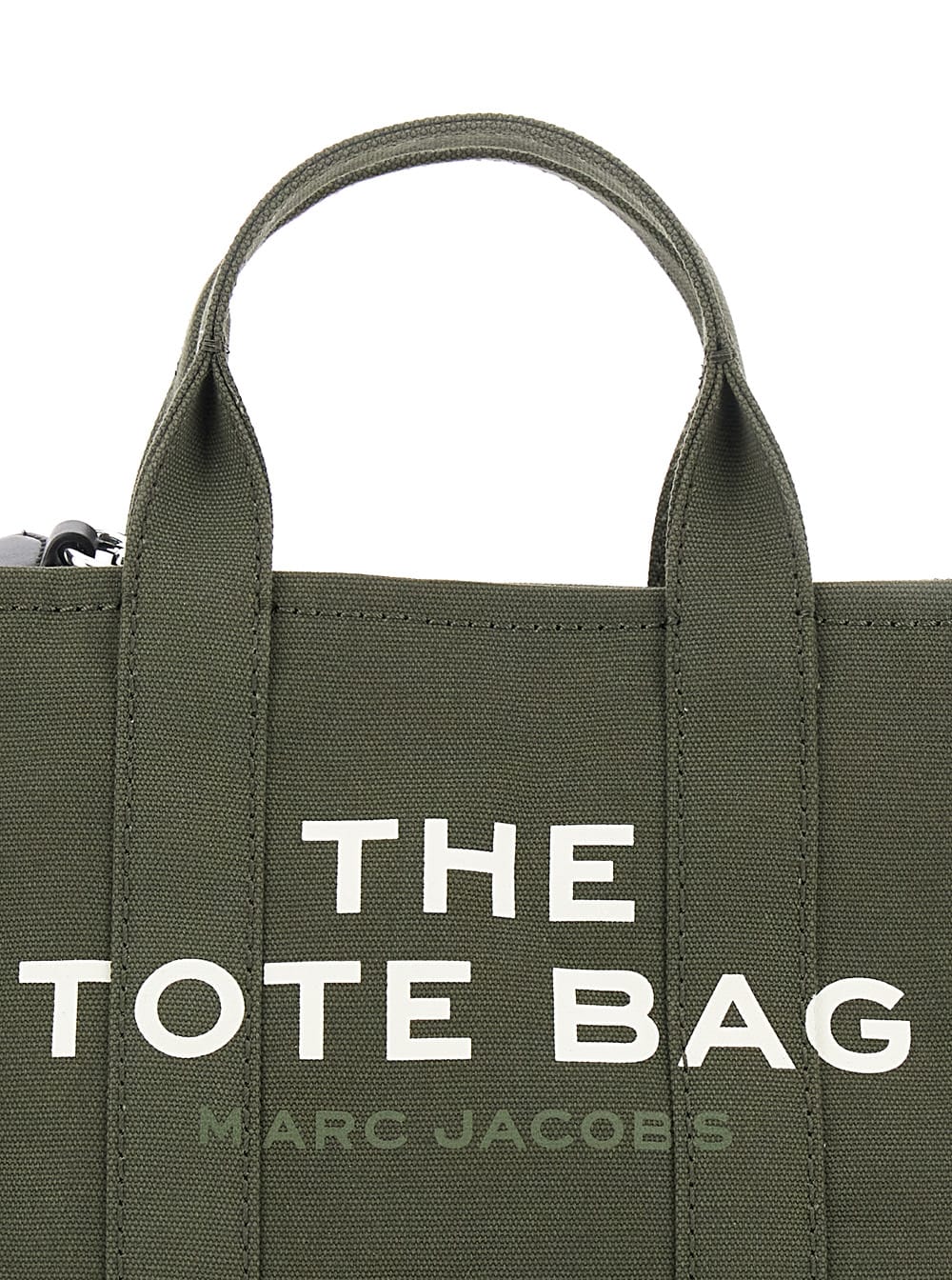 Marc Jacobs The Small Tote Green Handbag With Logo Lettering On The Front In Cotton Woman In Green