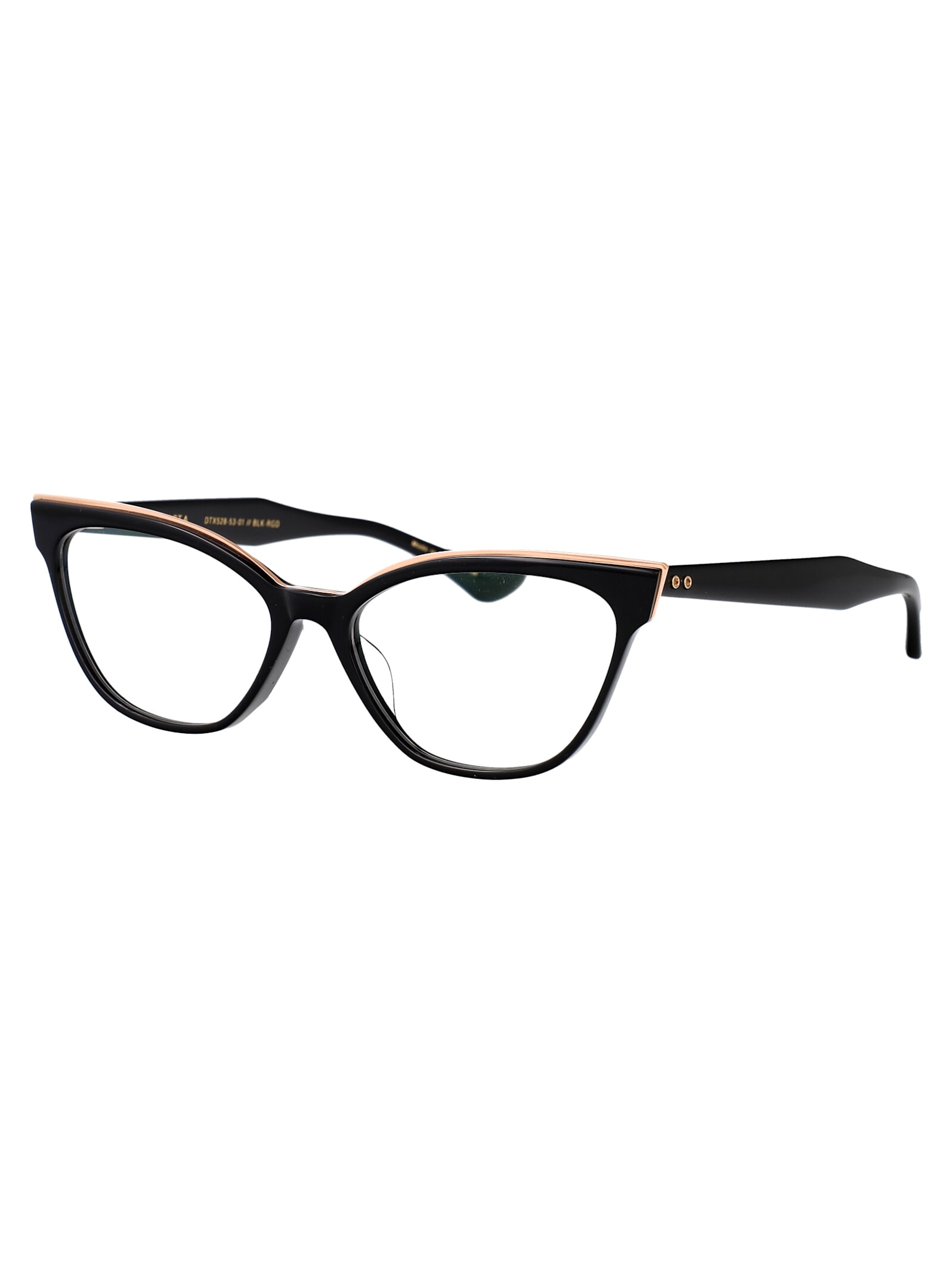 Dita Ficta Glasses In Black - Rose Gold