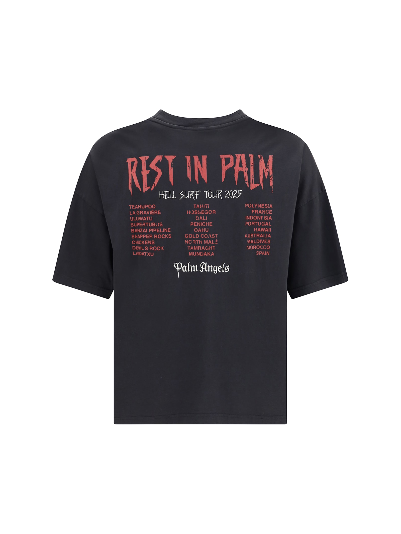 Palm Angels Rest And Relax Graphic Cotton T-shirt In Black