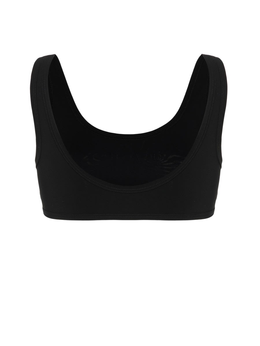 Jil Sander One-piece Black Bikini Top With Rounded Neckline In Black