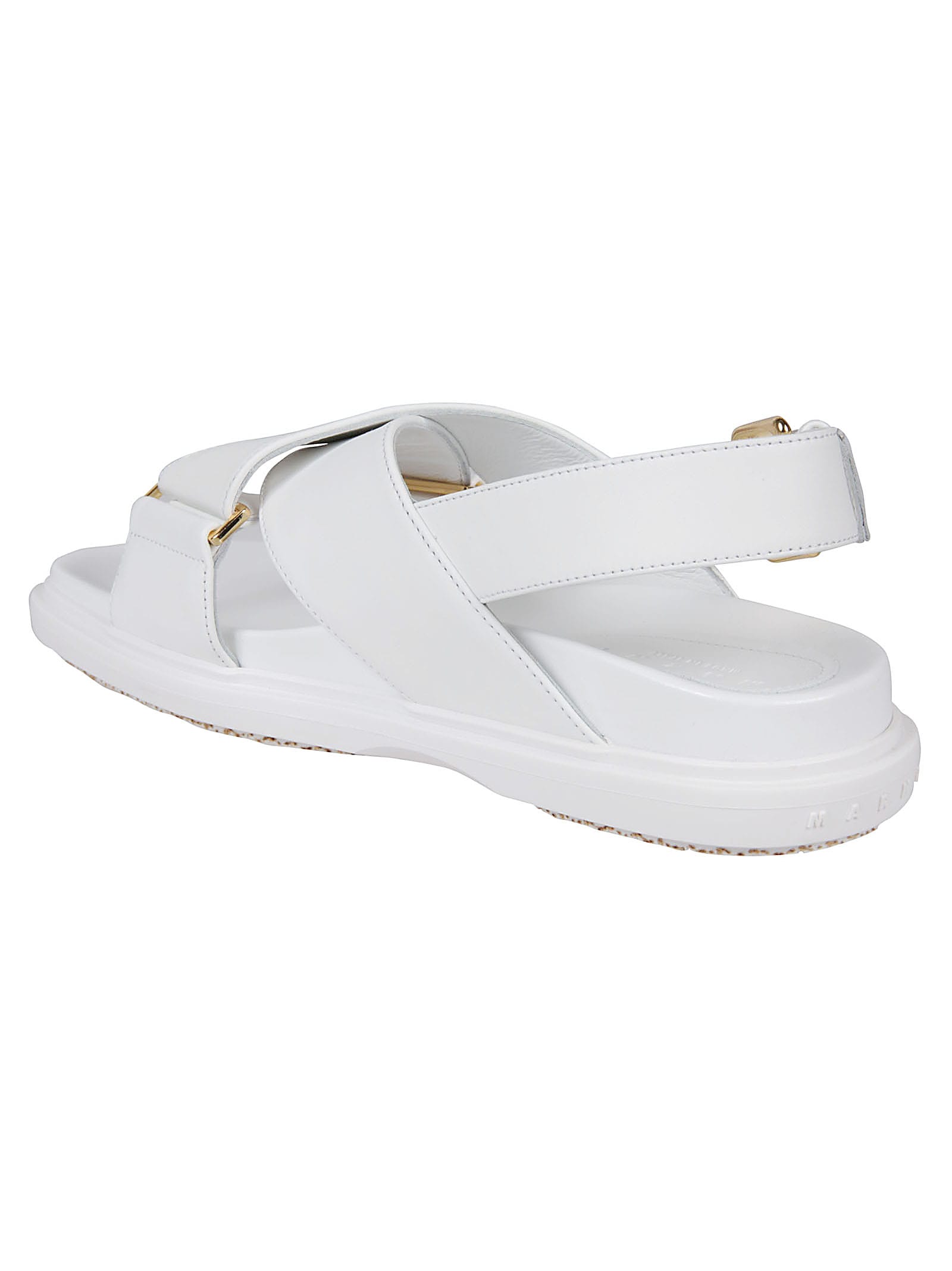 Shop Marni Fussbett Criscross Sandals In Lily White