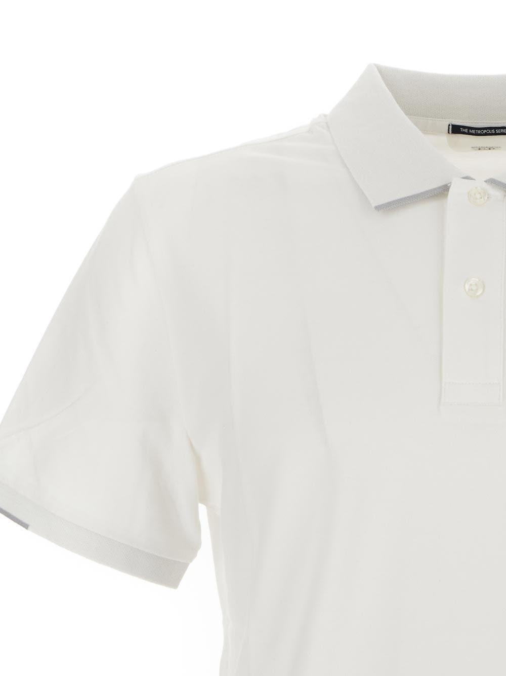Shop C.p. Company Rubber Logo Polo Shirt In White