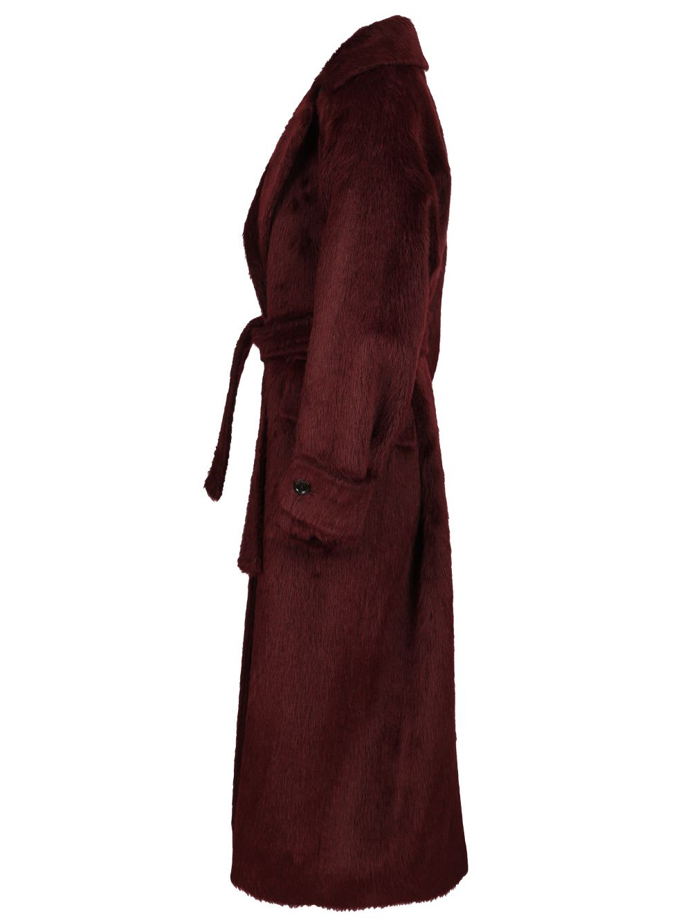 Max Mara Long Coat In Alpaca And Wool In Brown