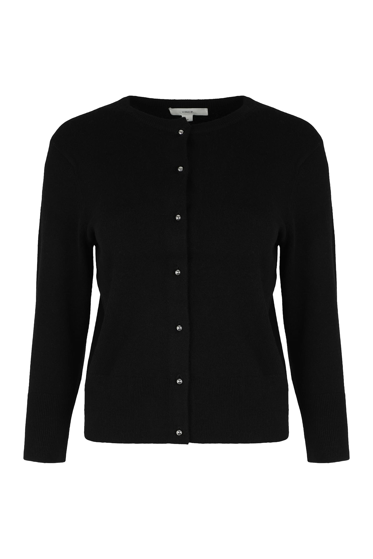 Vince Cardigan In Mixed Wool In Black