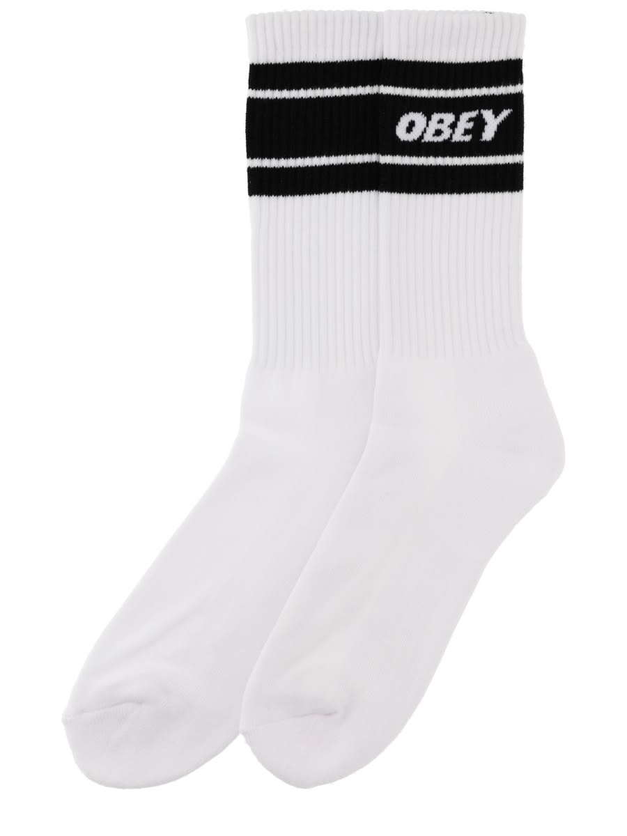 Obey Socks With Logo In White