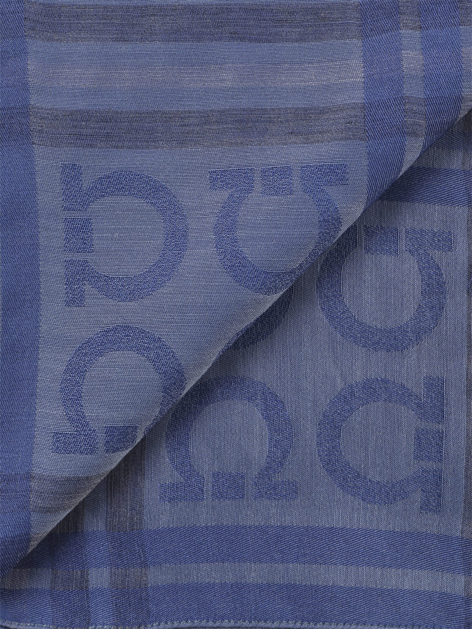 Shop Ferragamo Wool Scarf With Hooks In Blu
