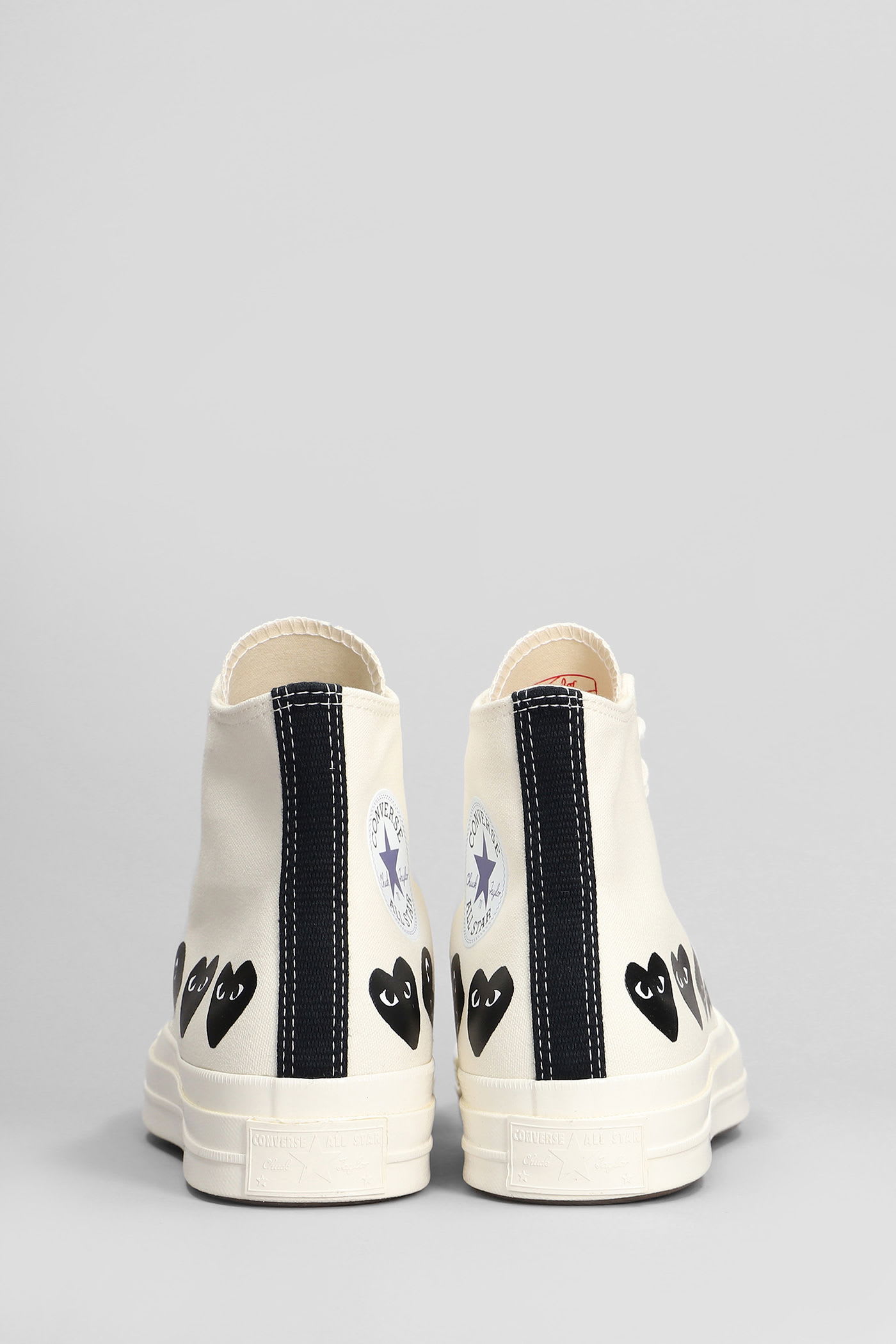 Comme Des Garçons Play Chuck 70 Cdg High Sneakers In Beige Cotton In White